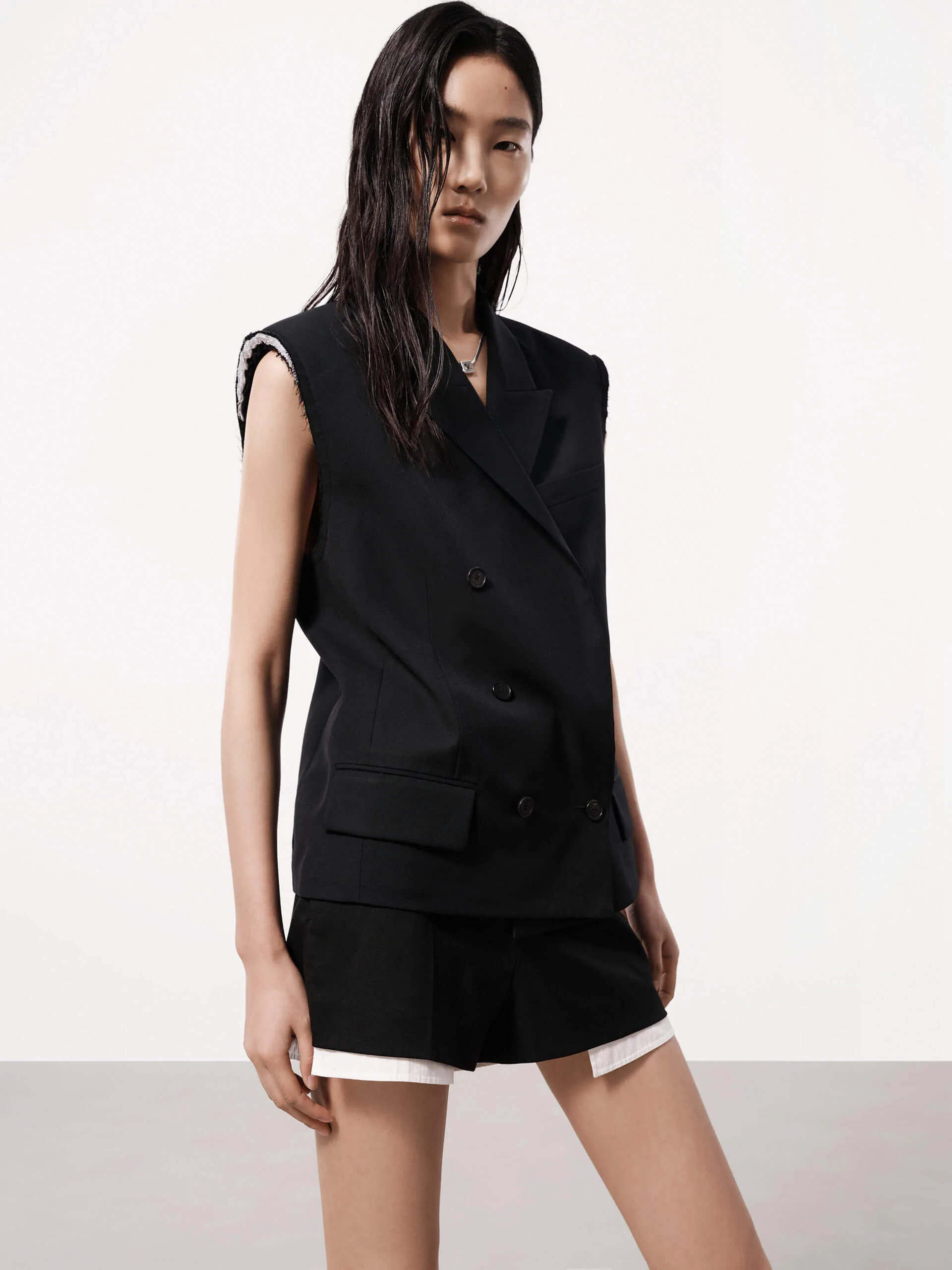 Longline Wool Blend Vest - Image 6