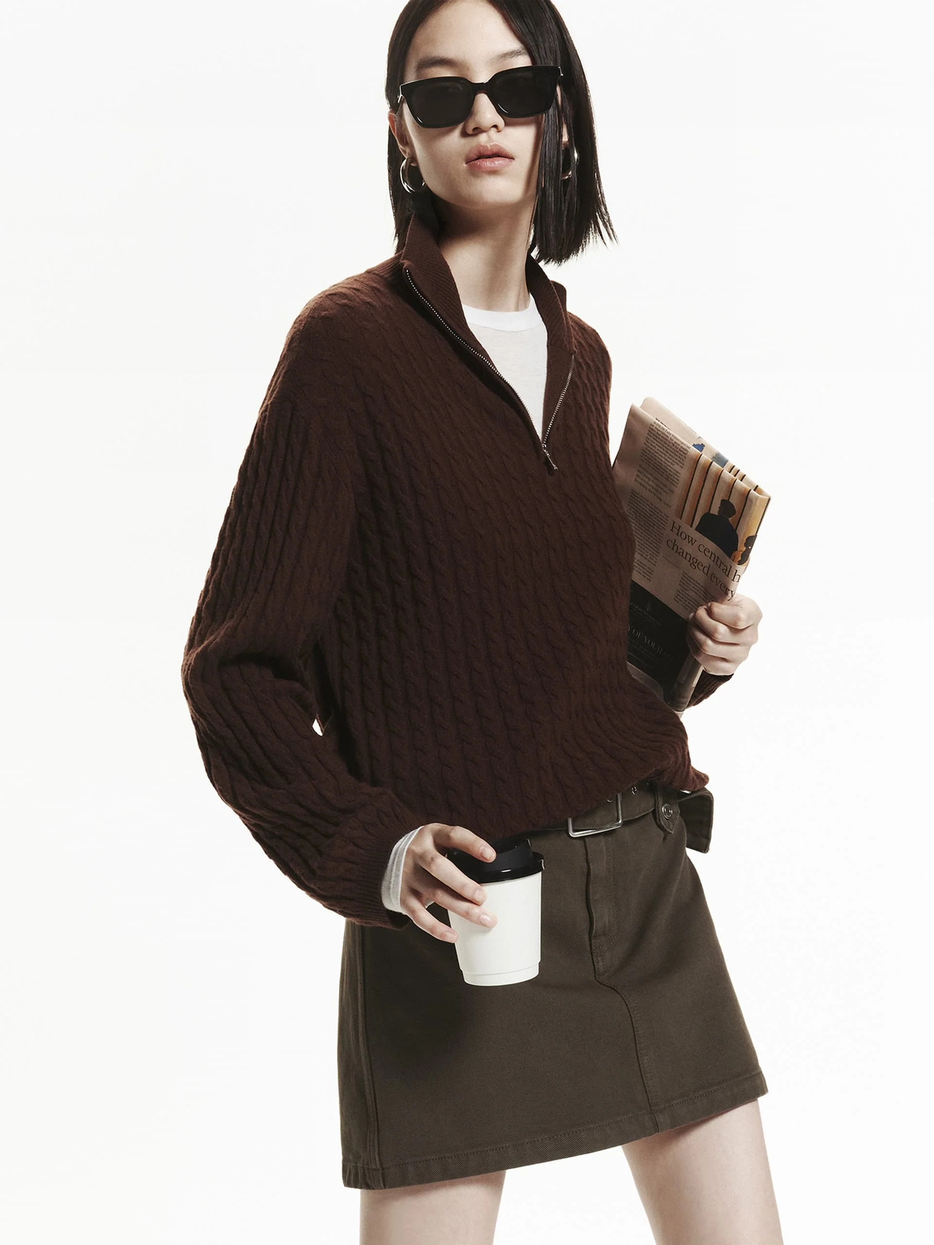 Loose Cable Knit Sweater - Image 2