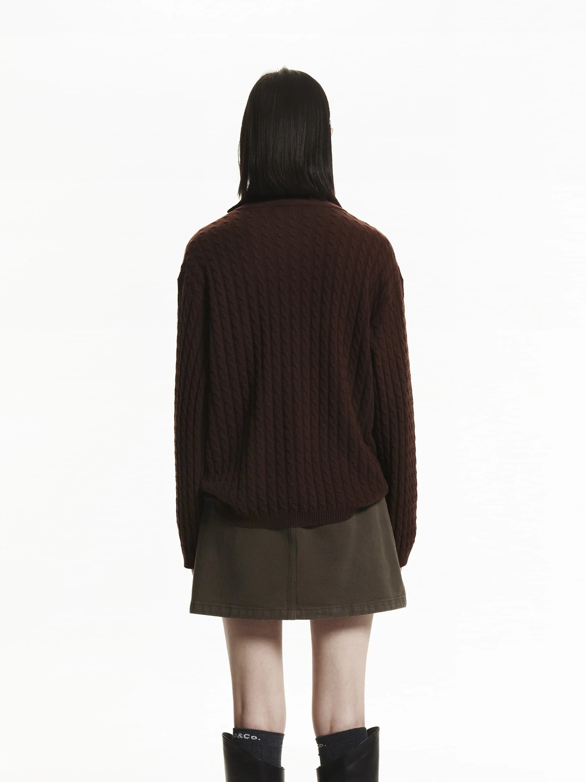 Loose Cable Knit Sweater - Image 3