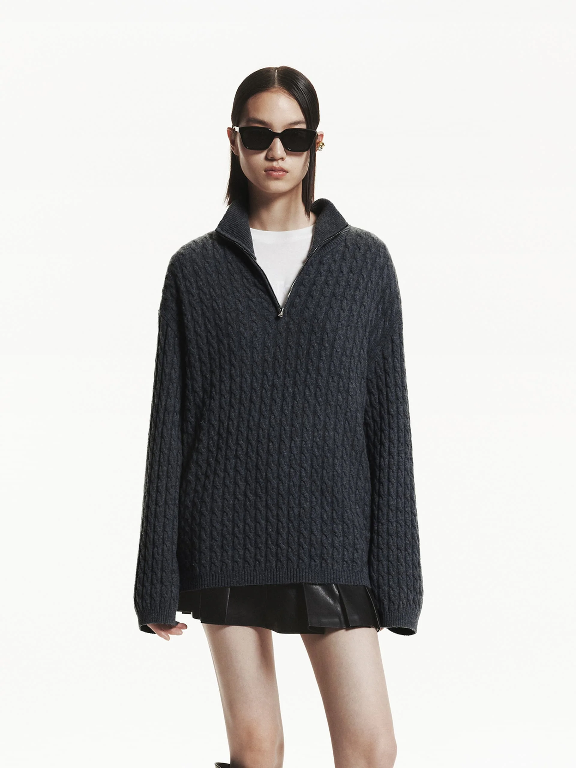 Loose Cable Knit Sweater - Image 9