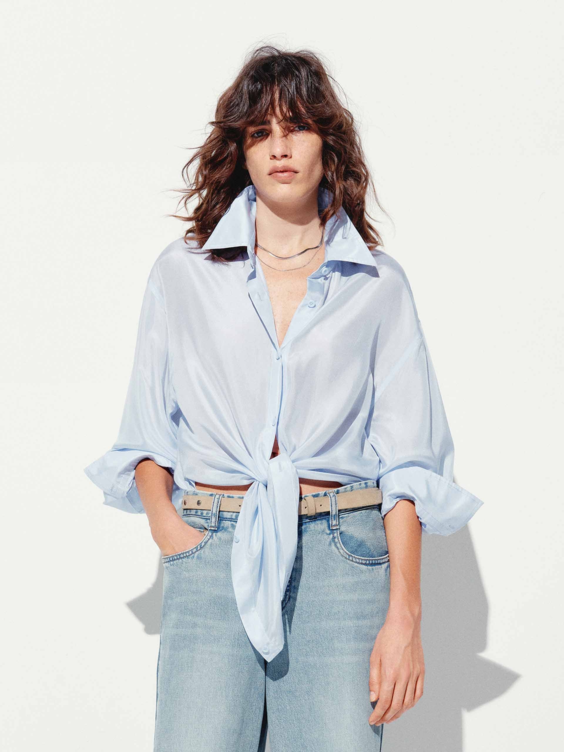Loose Smooth Silk Shirt