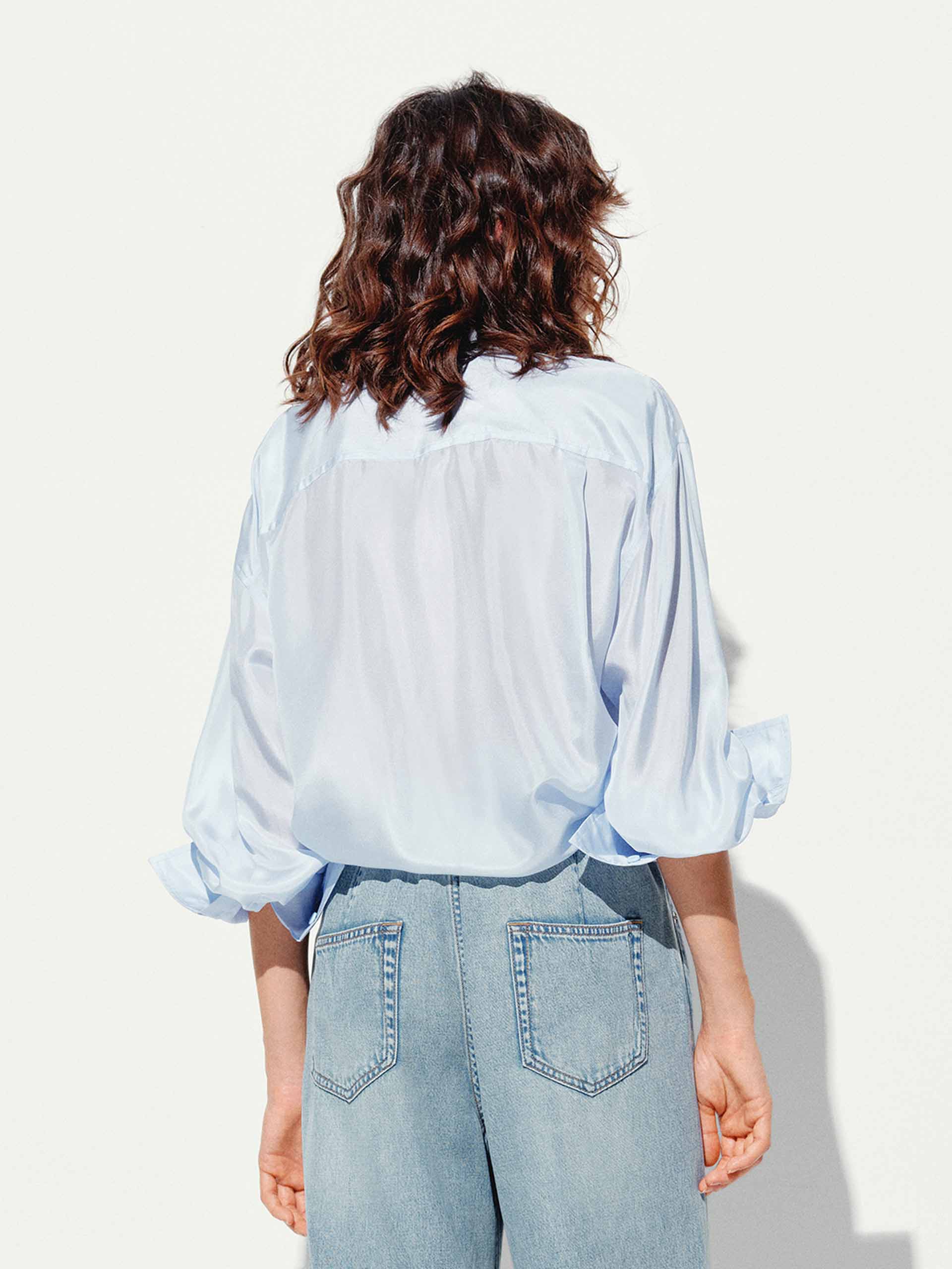Loose Smooth Silk Shirt - Image 6