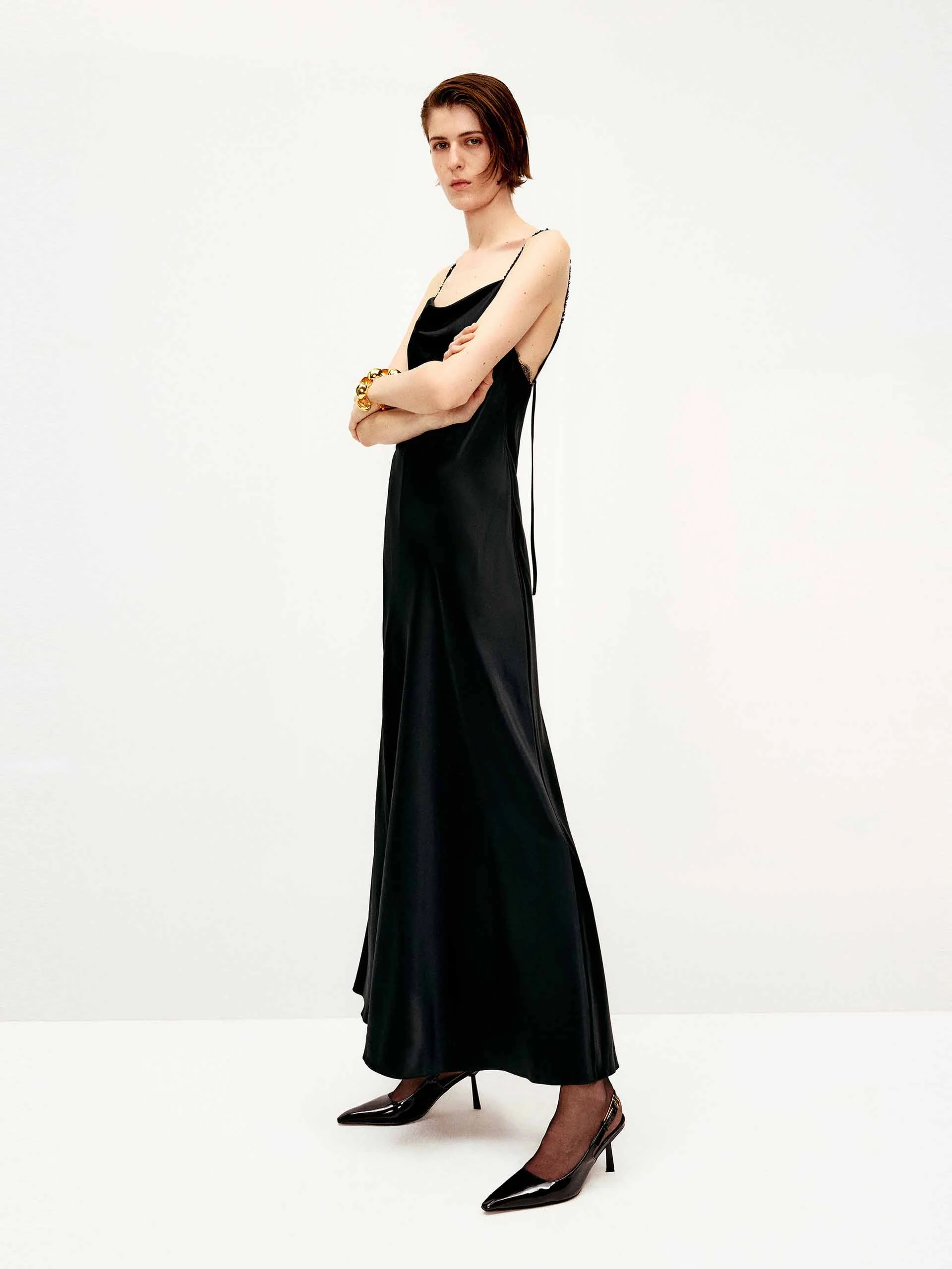 Mermaid Hem Silk Dress - Image 2