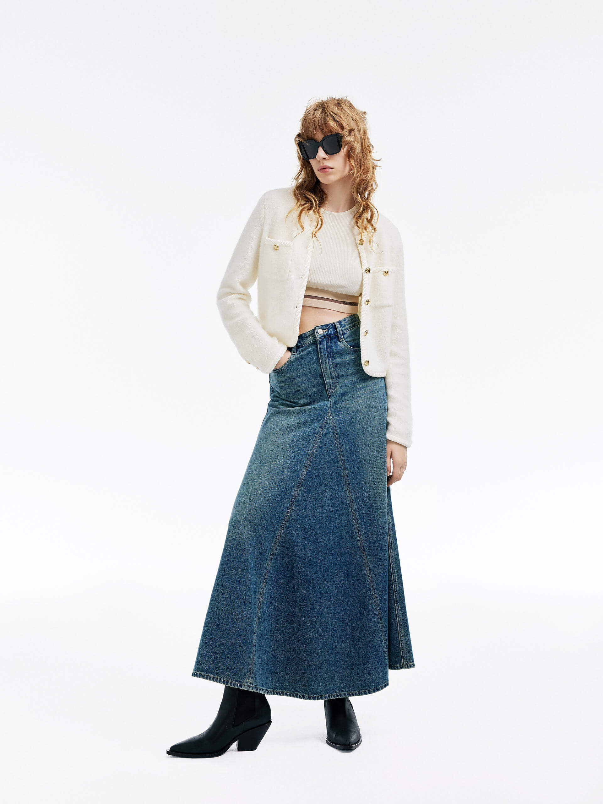 Metal Button Boxy Cardigan - Image 3