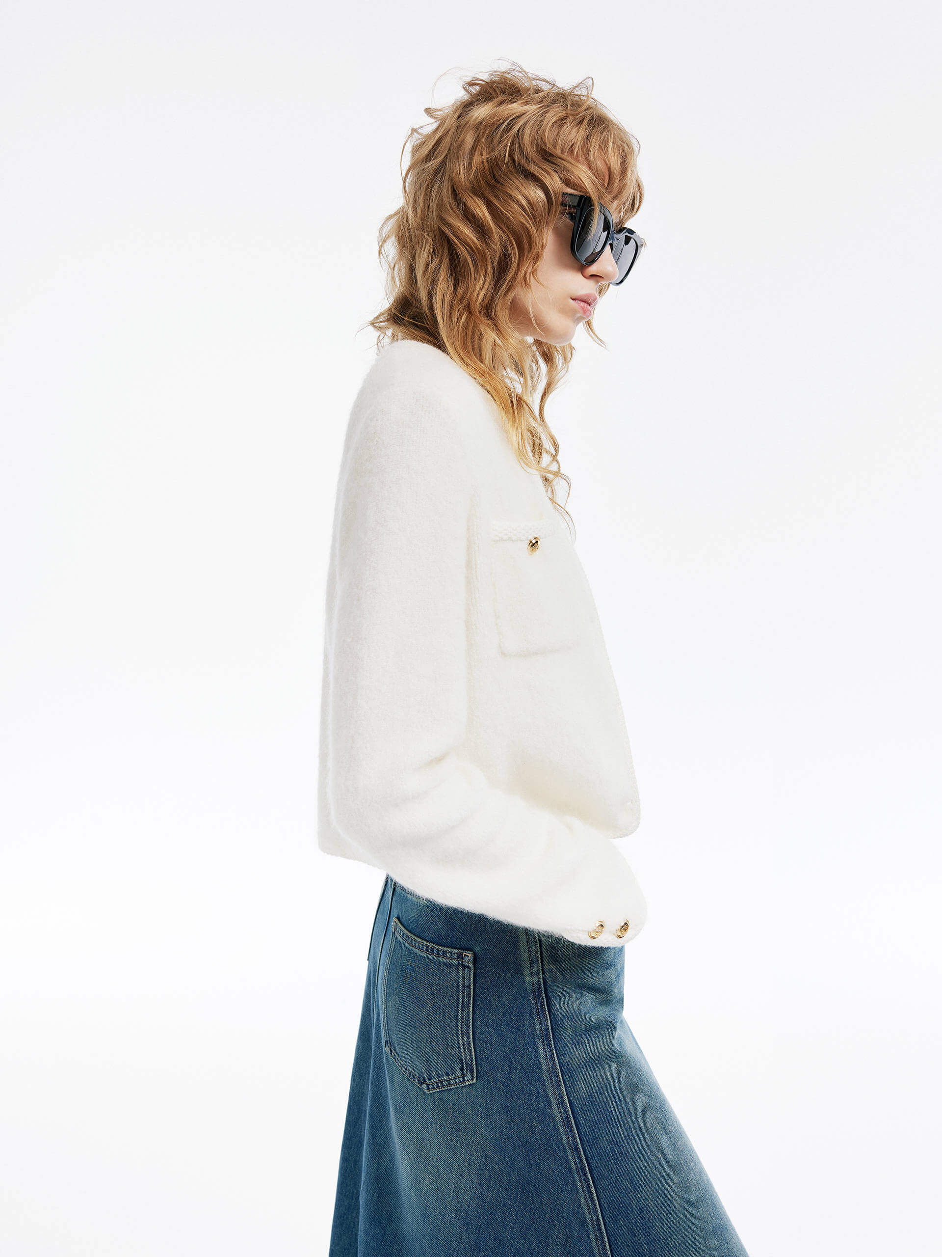 Metal Button Boxy Cardigan - Image 7