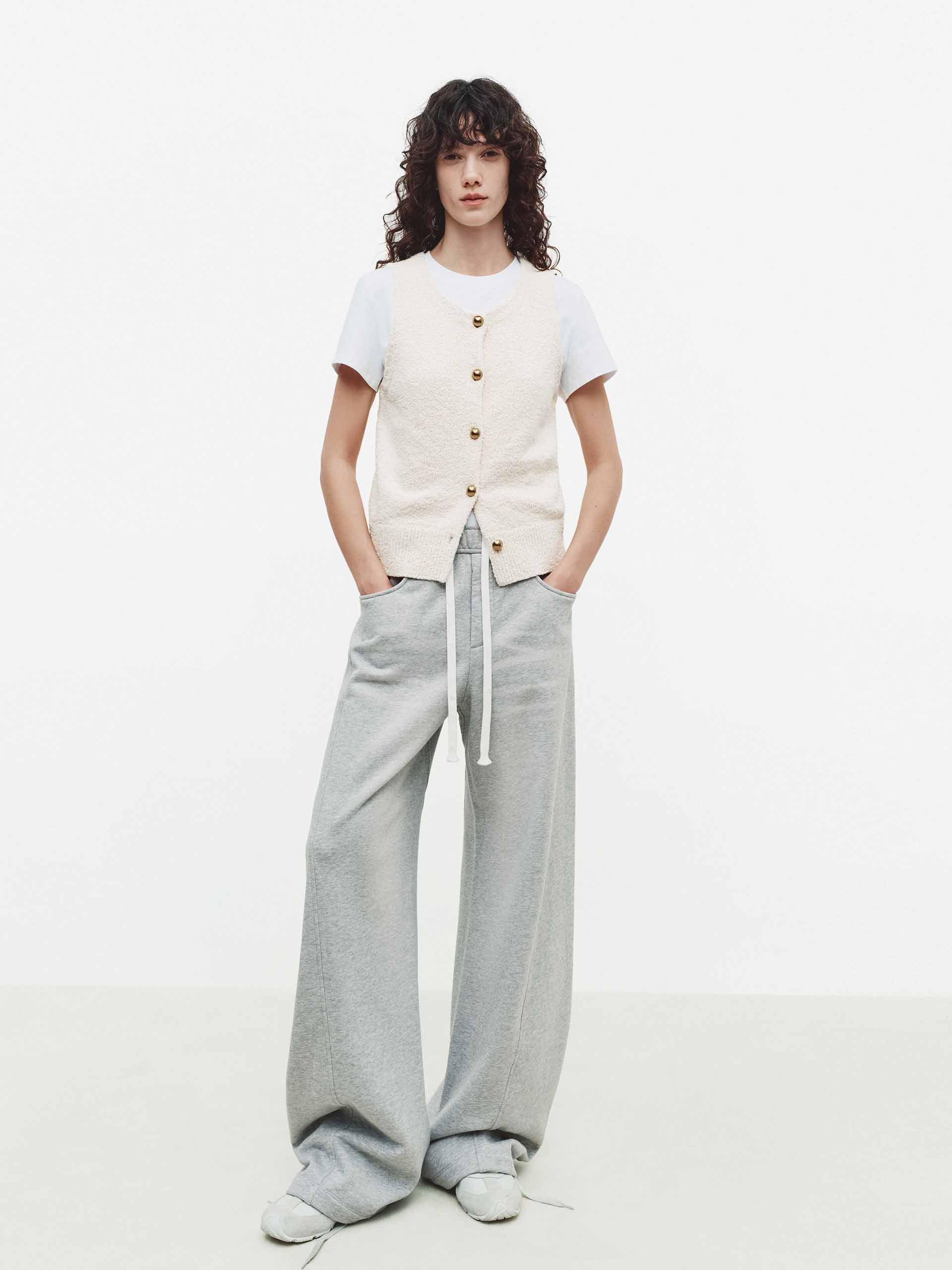 Metal Button Knitted Vest - Image 2