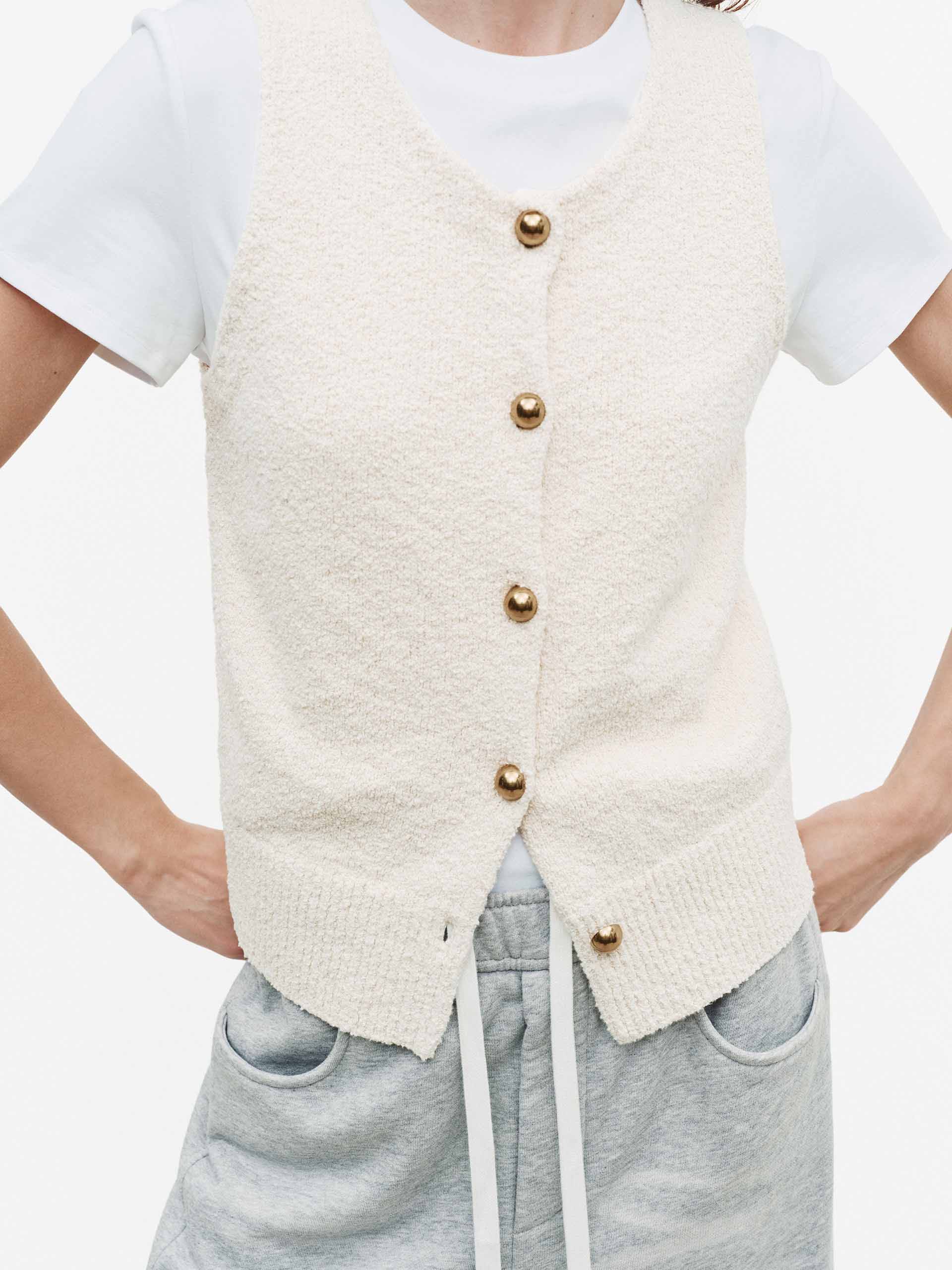 Metal Button Knitted Vest - Image 7