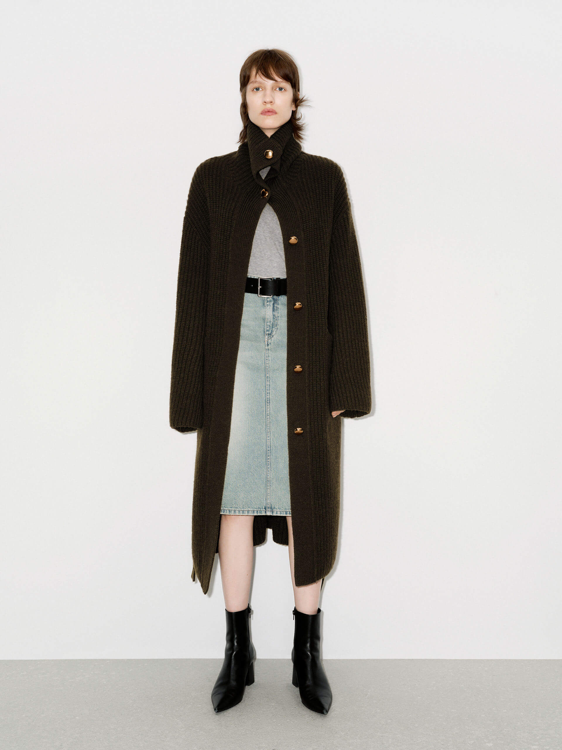 Metal Button Long Cardigan - Image 2