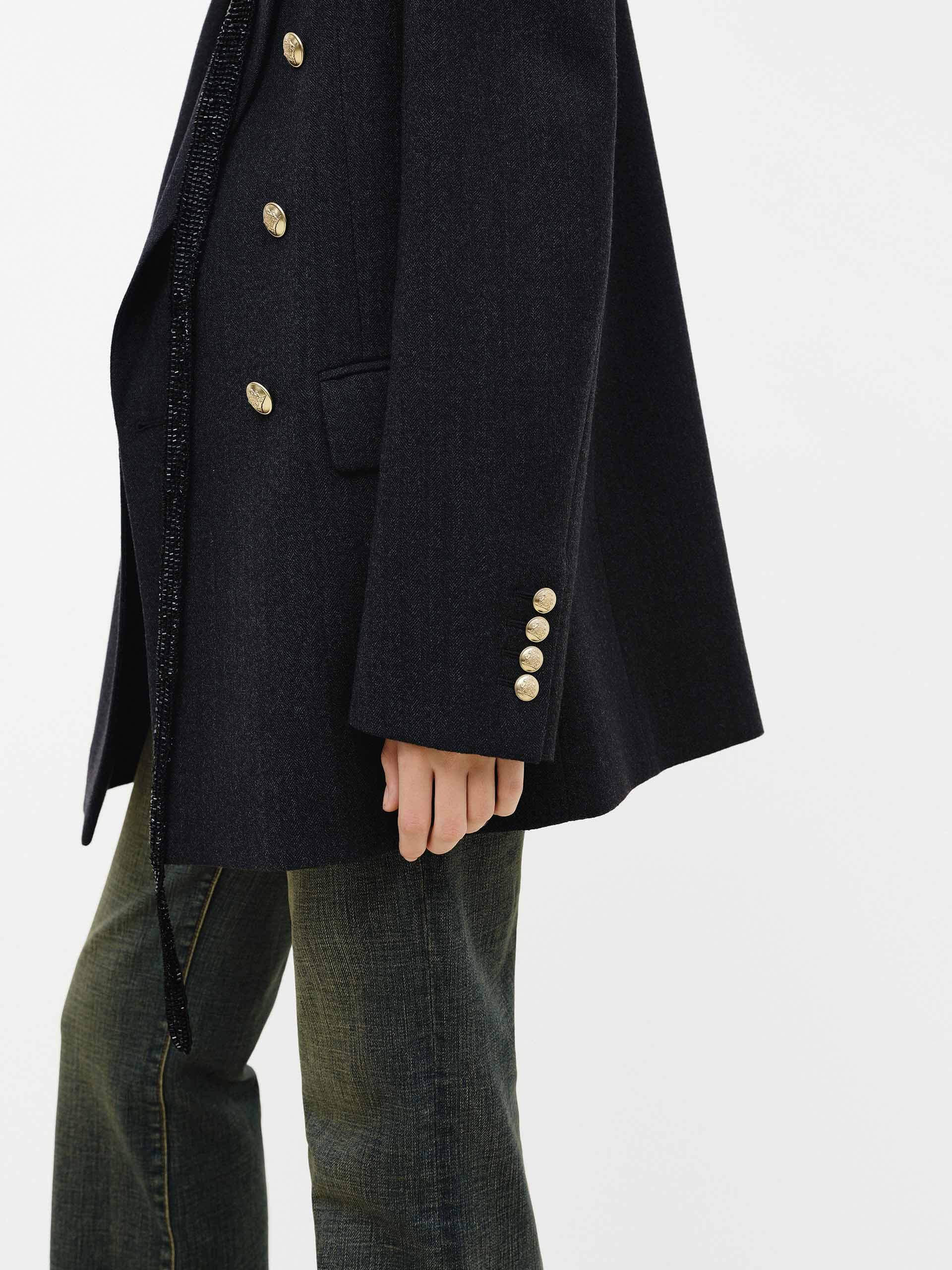 Metal Button Structured Blazer - Image 5