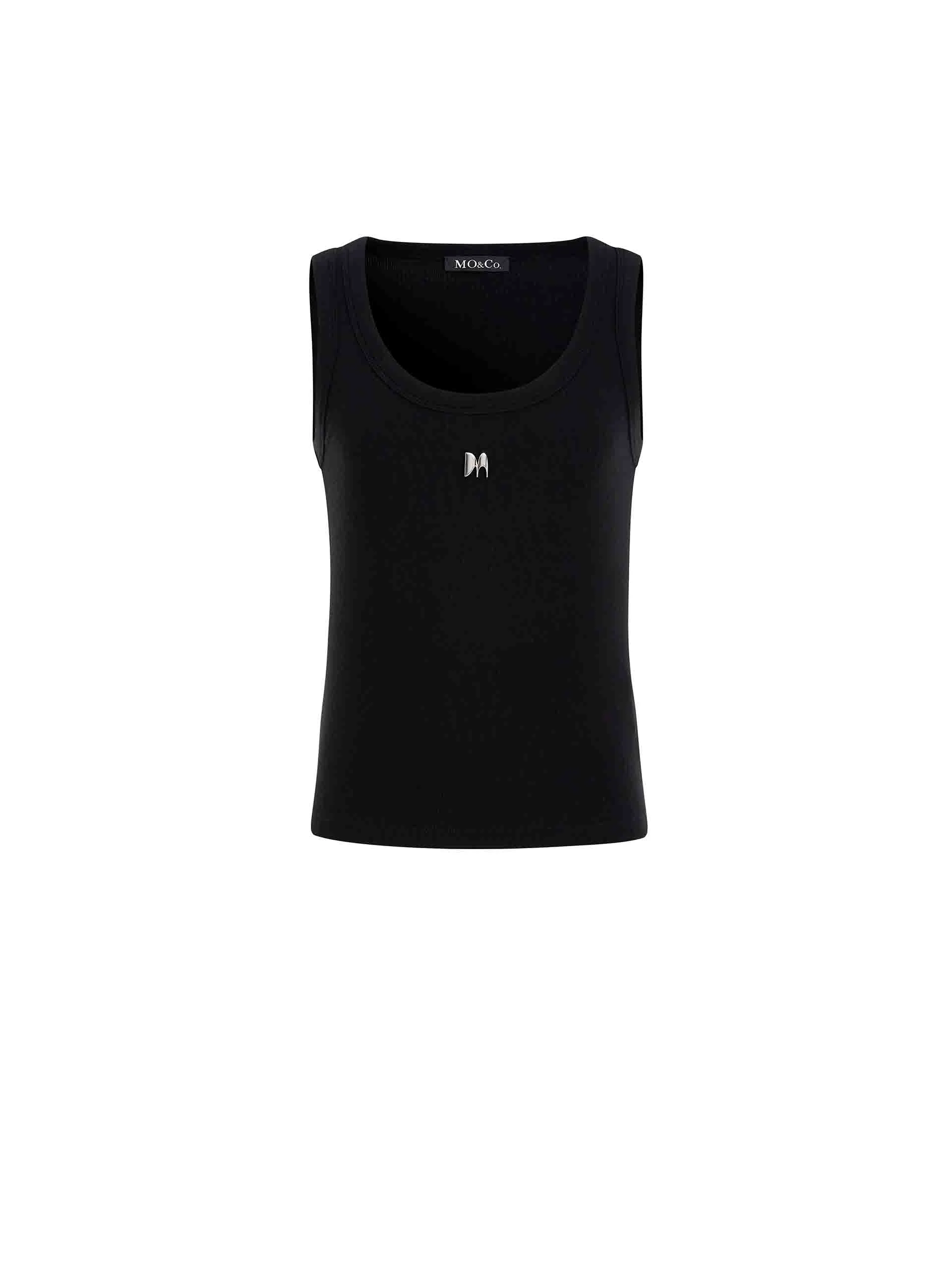 Metal M Detail Ribbed Tank Top - Image 20