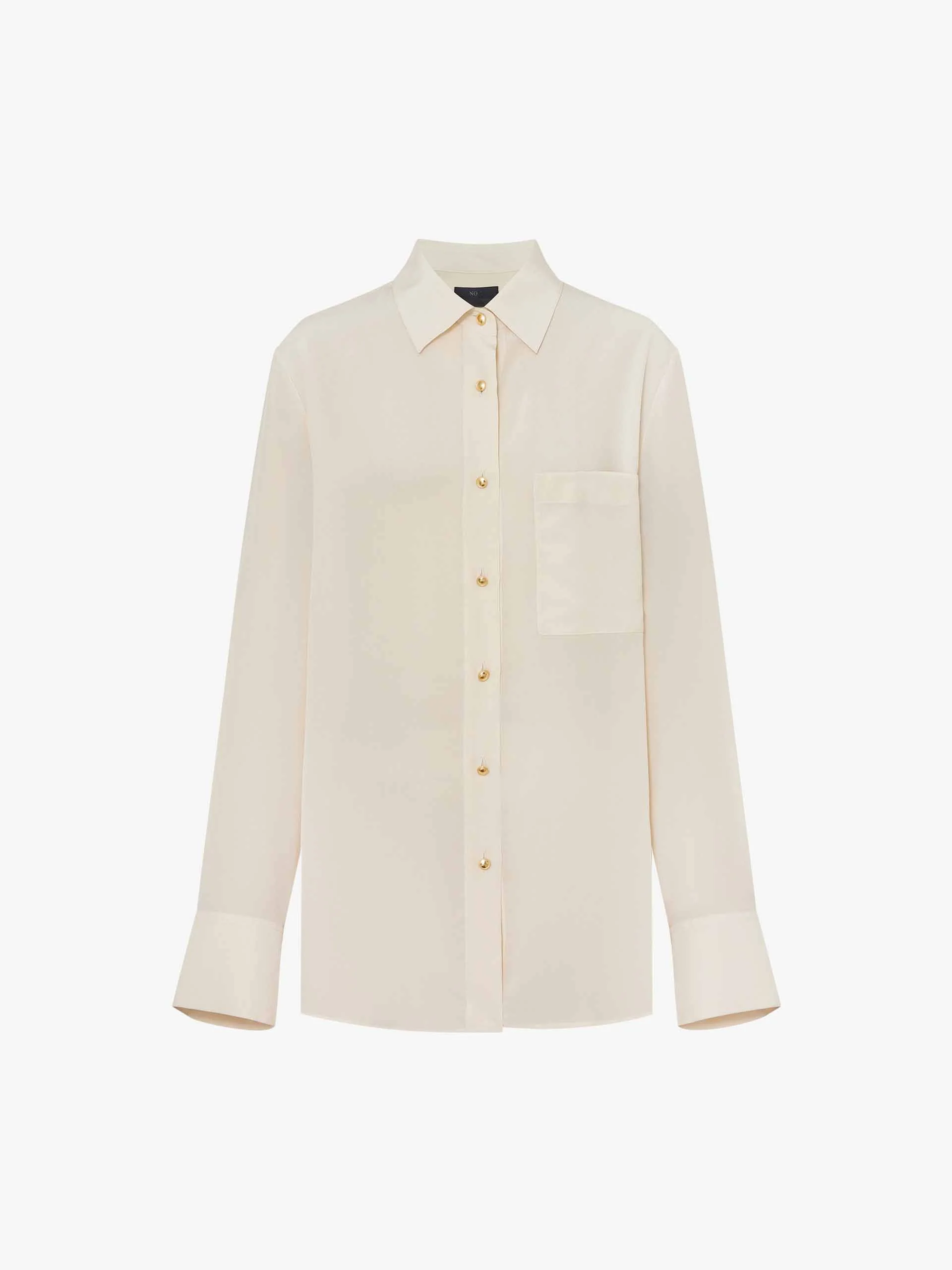 Metallic Button Silk Shirt - Image 5