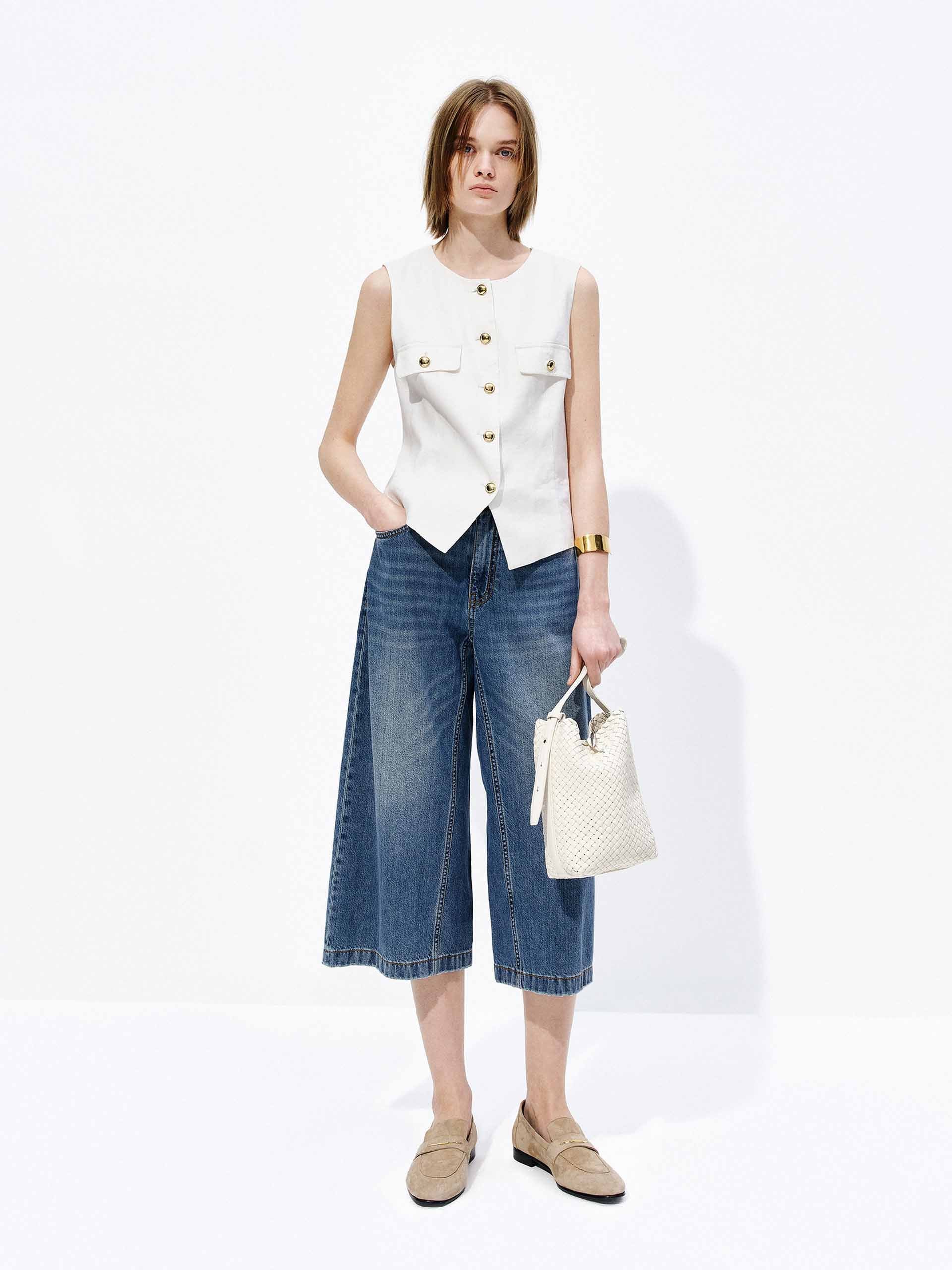 Metallic Button Tailored Waistcoat - Image 2
