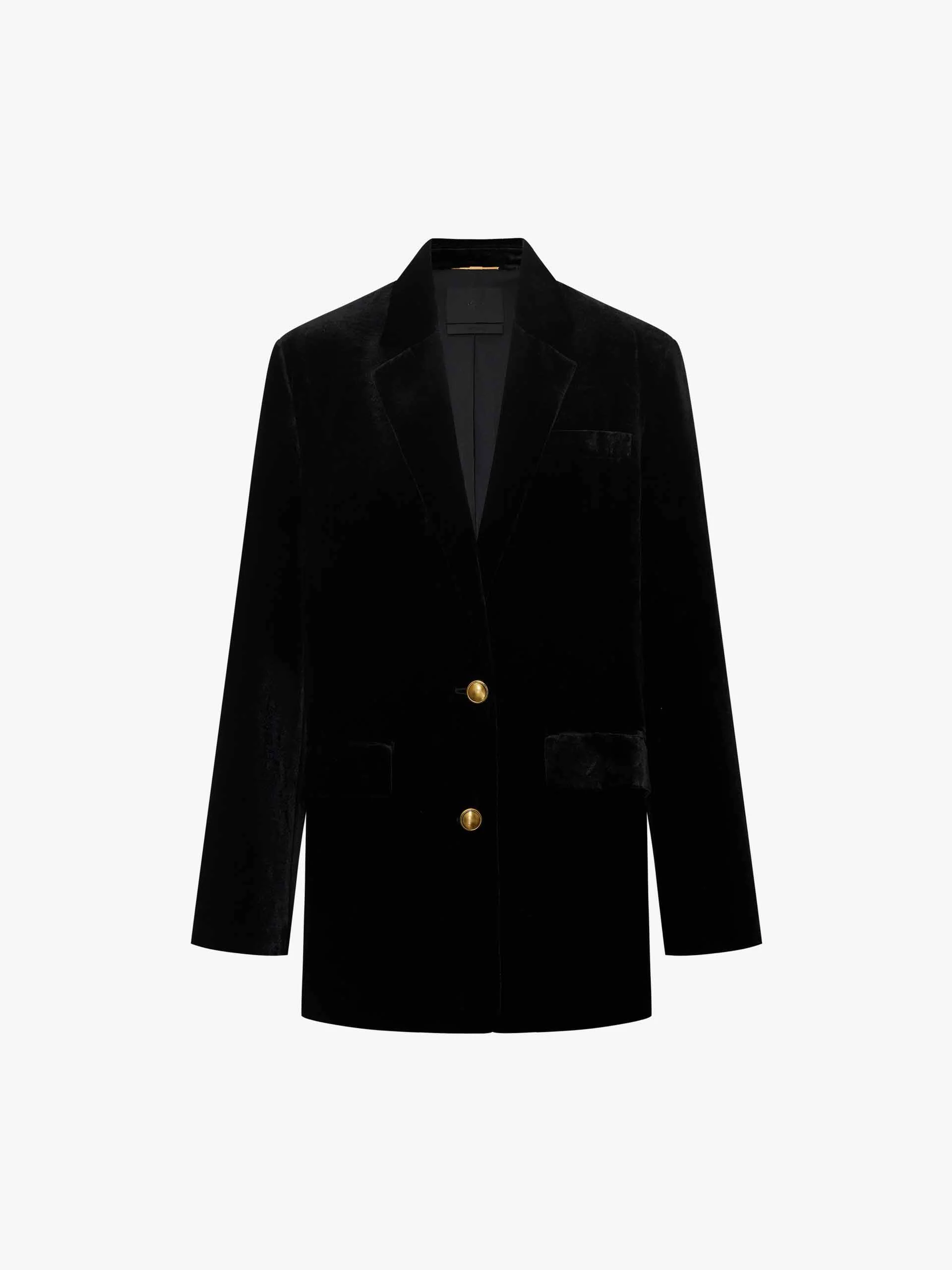Metallic Button Velvet Blazer - Image 5