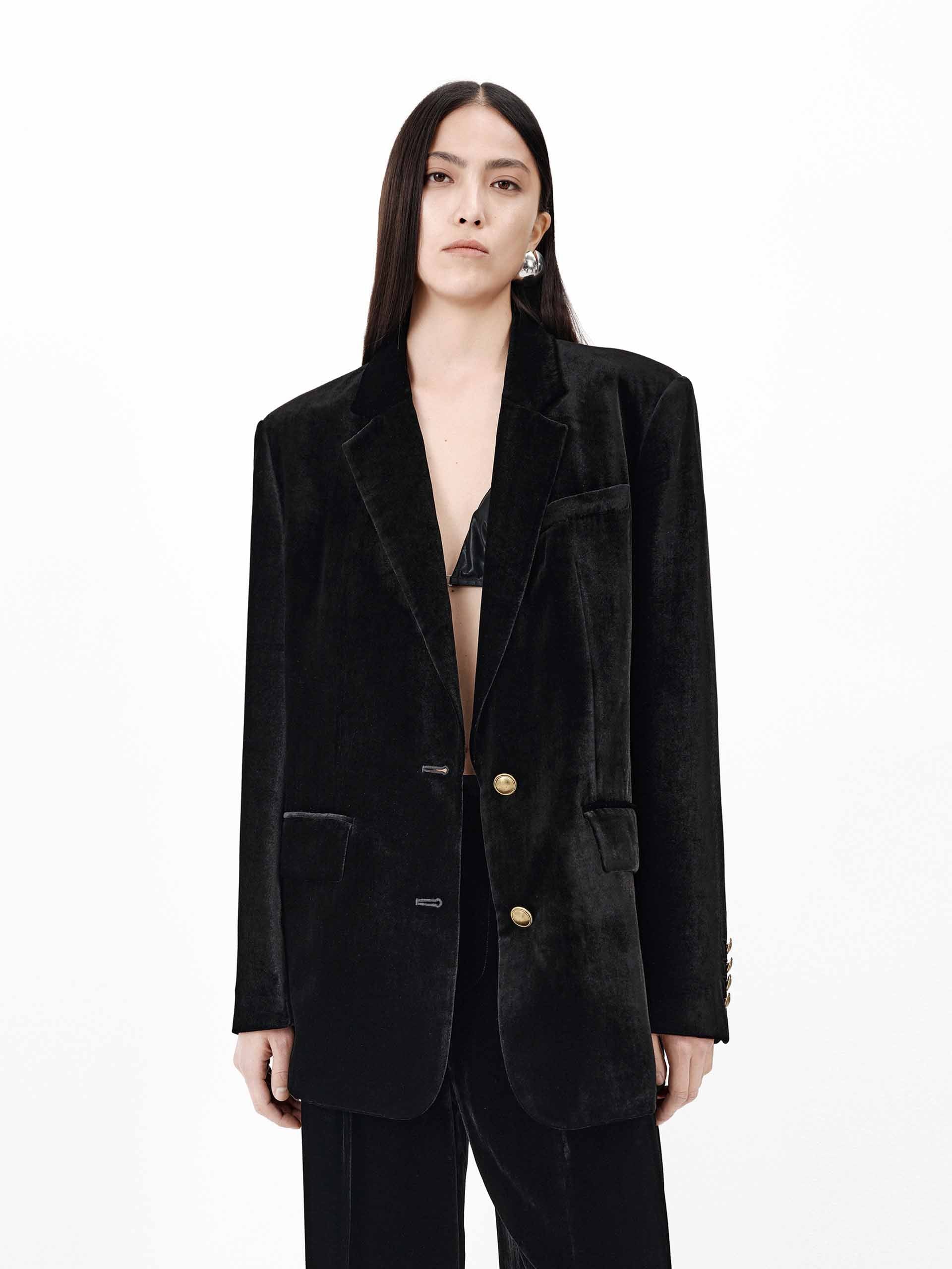 Metallic Button Velvet Blazer - Image 7