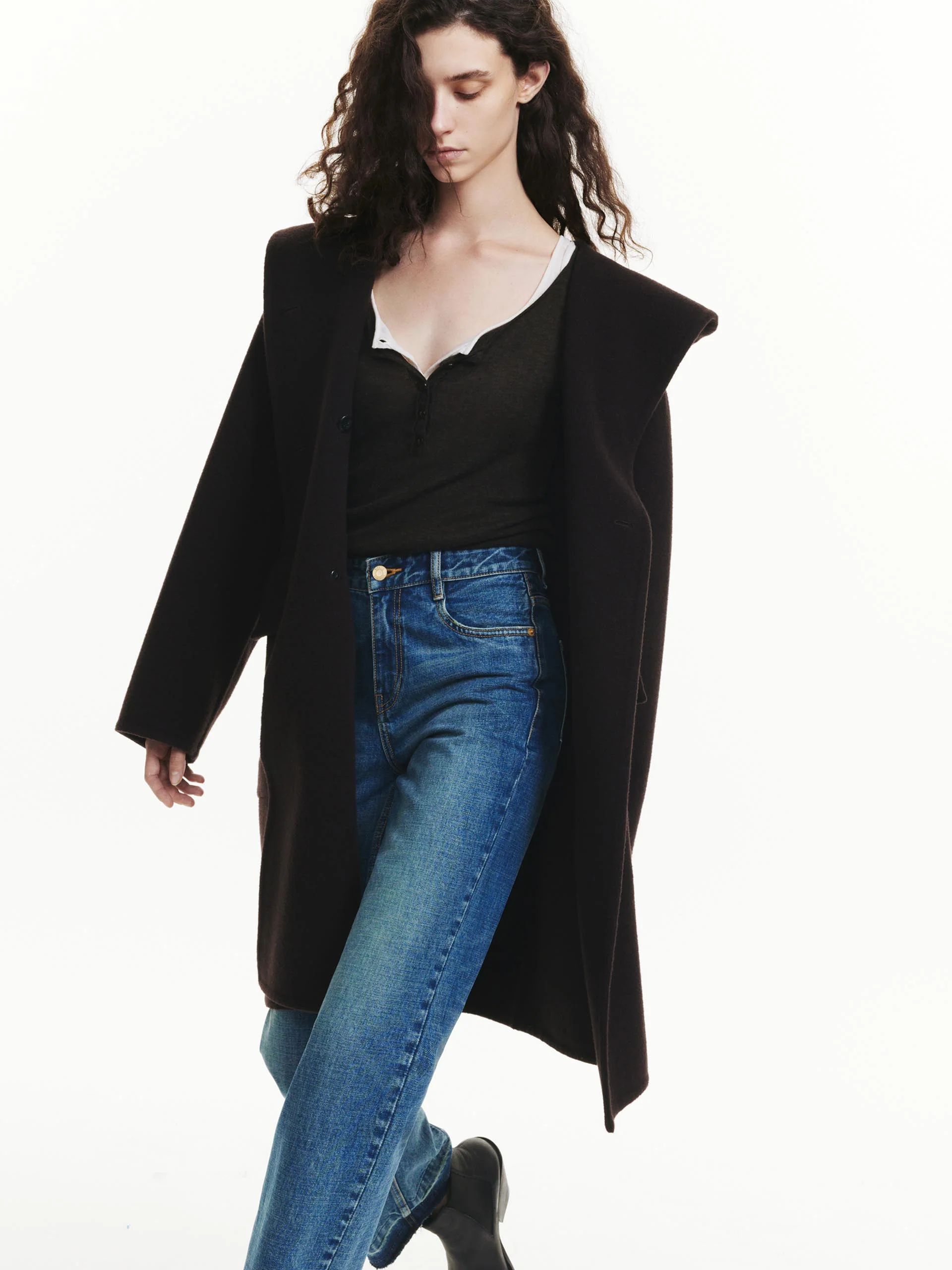 Midi Hooded Wool Coat - Image 11