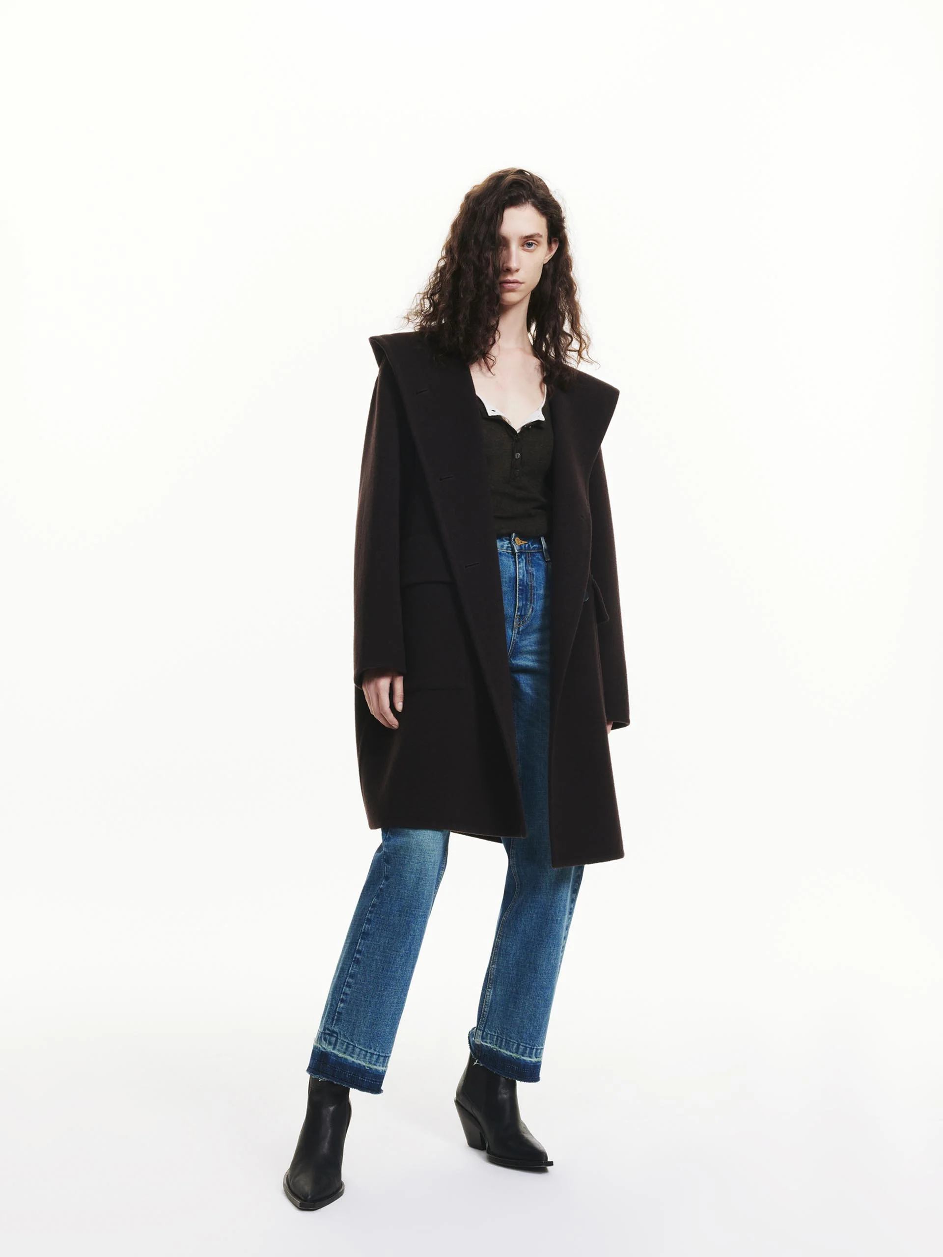 Midi Hooded Wool Coat - Image 12