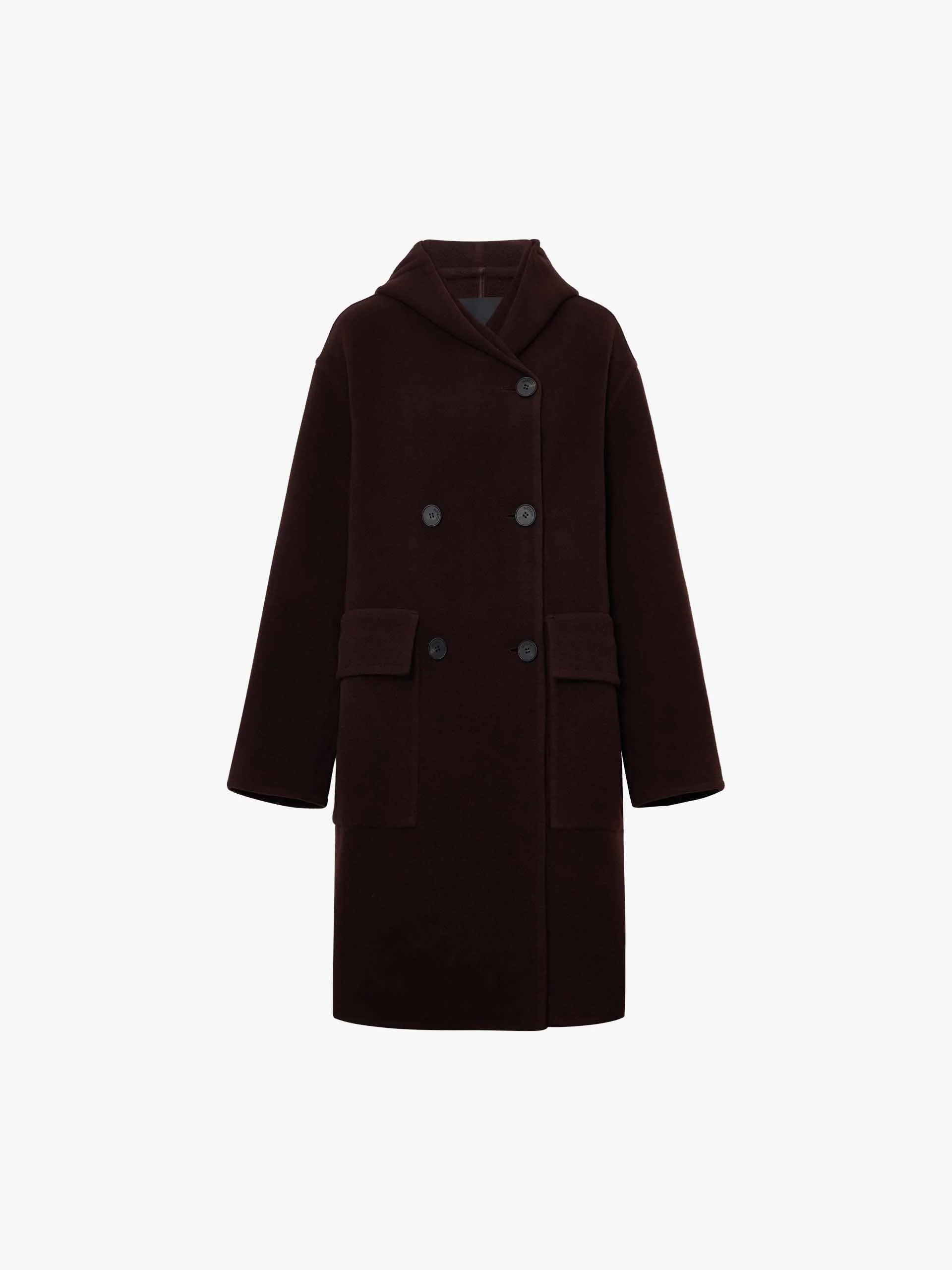 Midi Hooded Wool Coat - Image 15