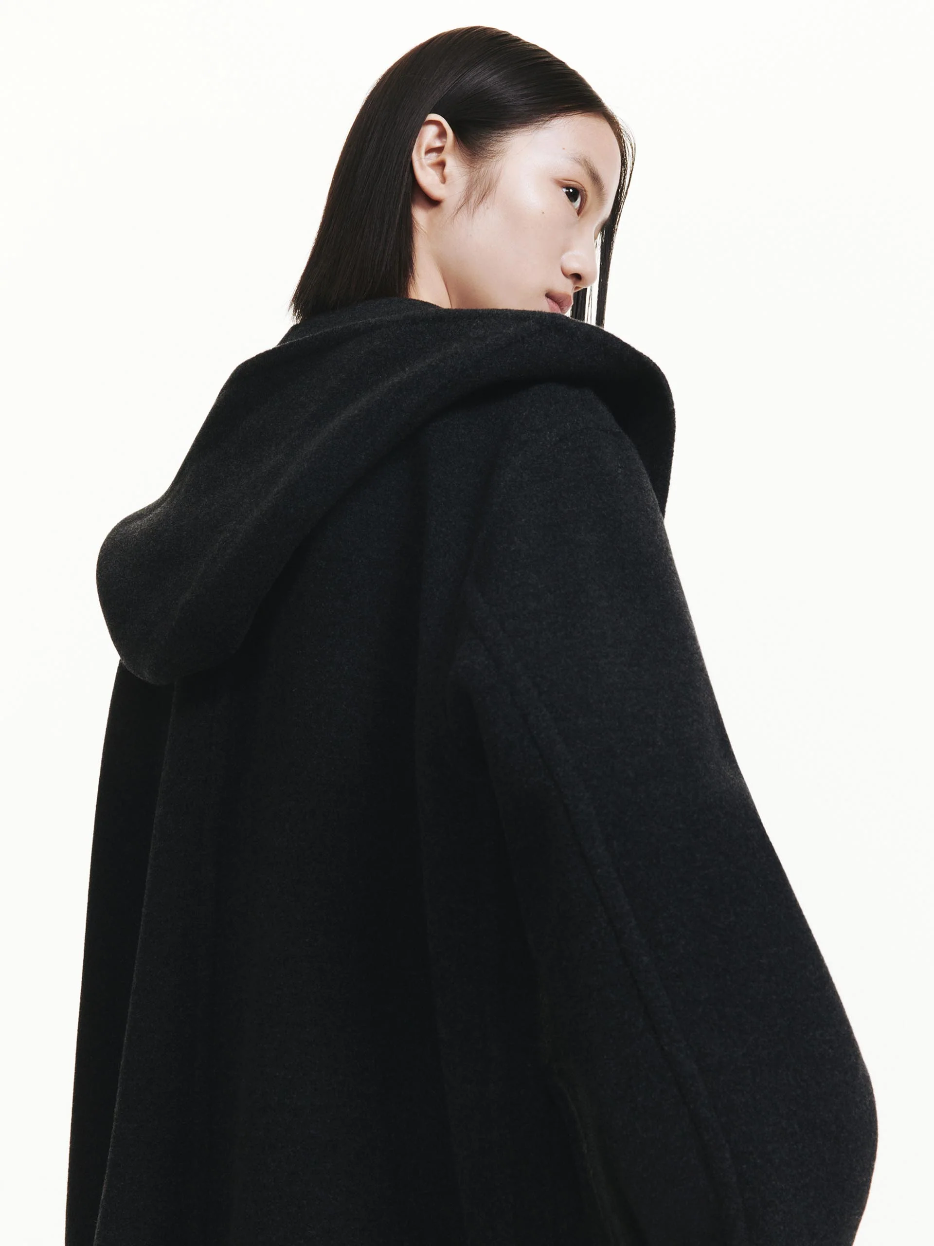 Midi Hooded Wool Coat - Image 3