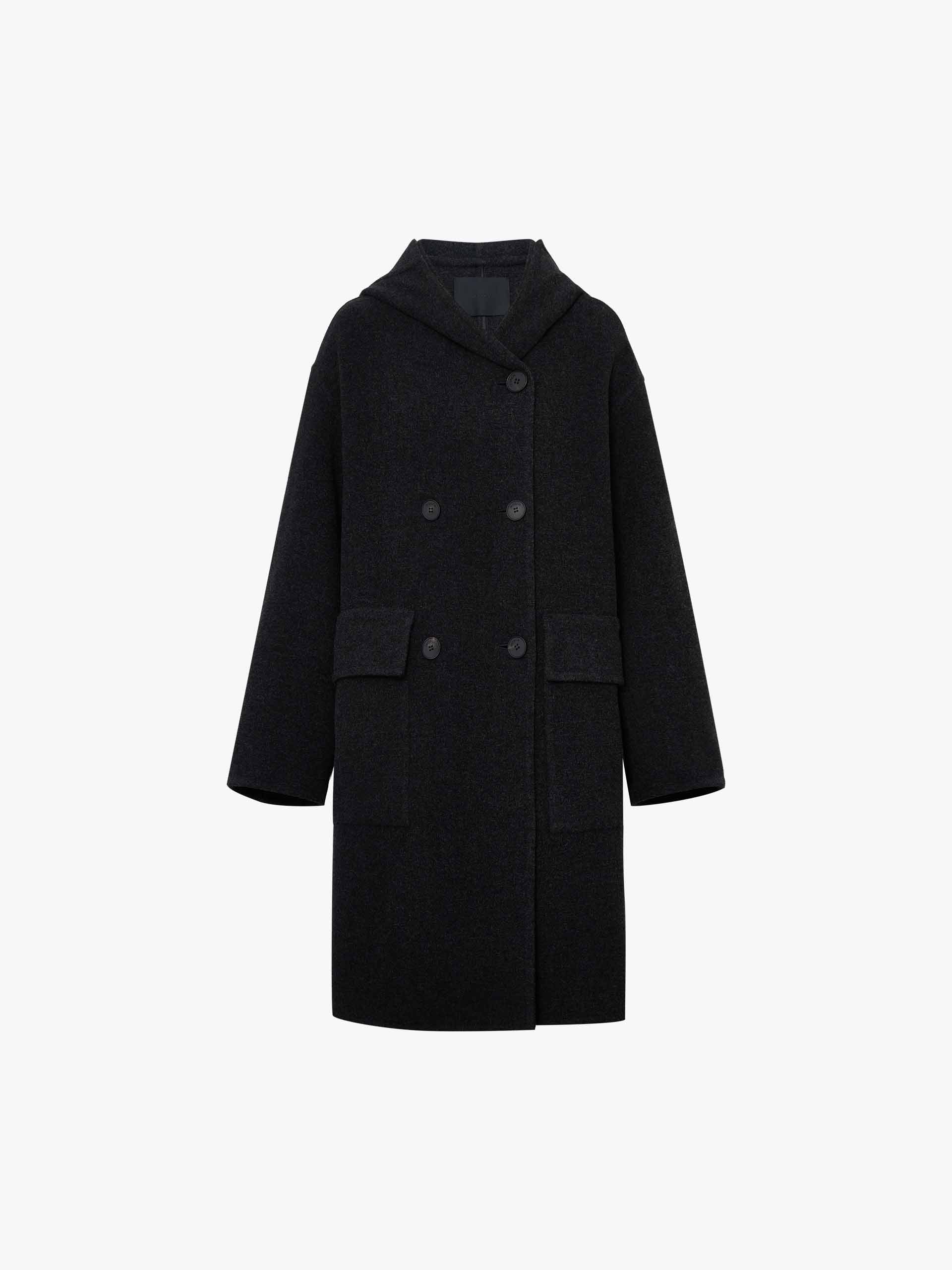 Midi Hooded Wool Coat - Image 5