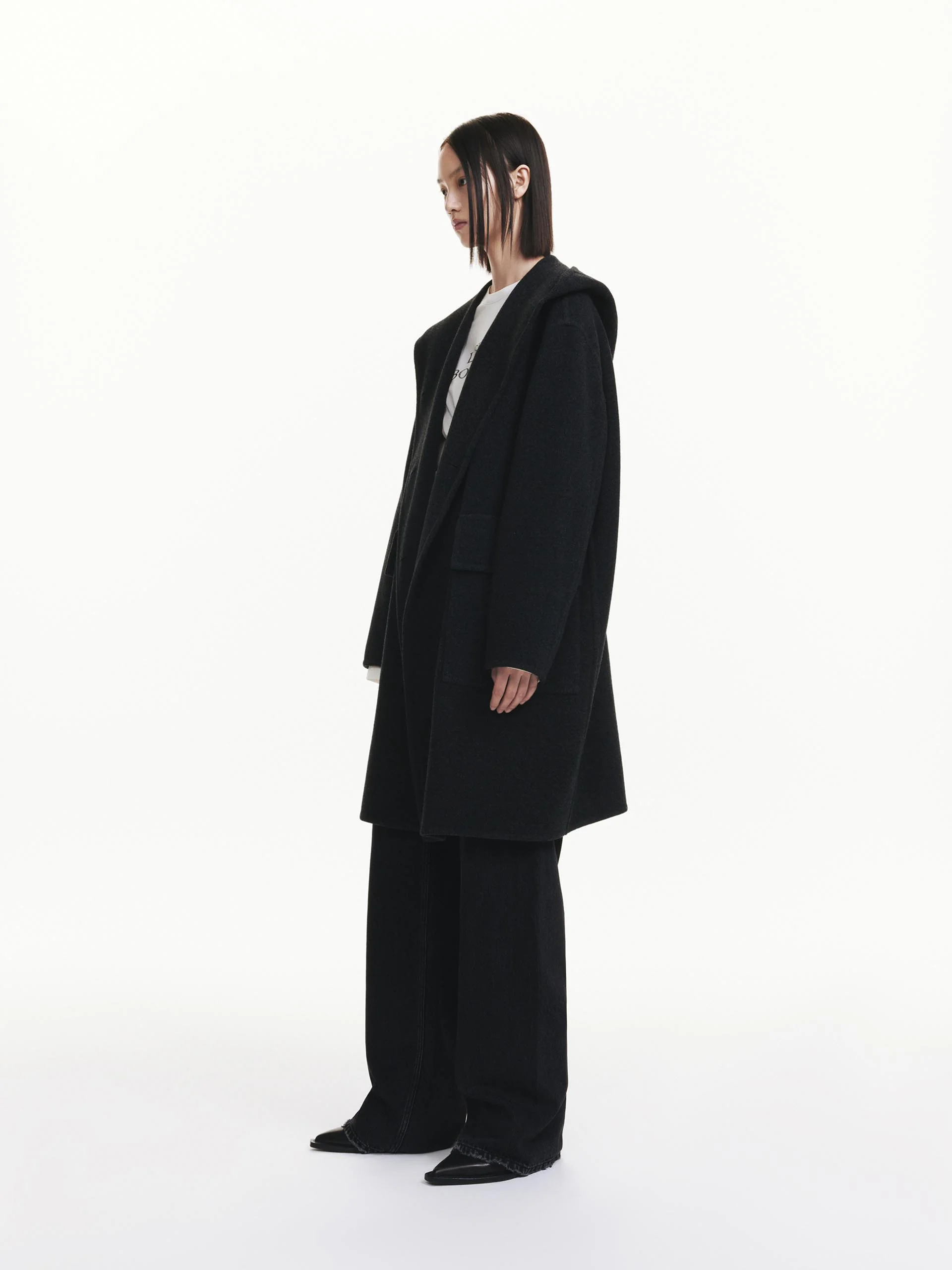 Midi Hooded Wool Coat - Image 7