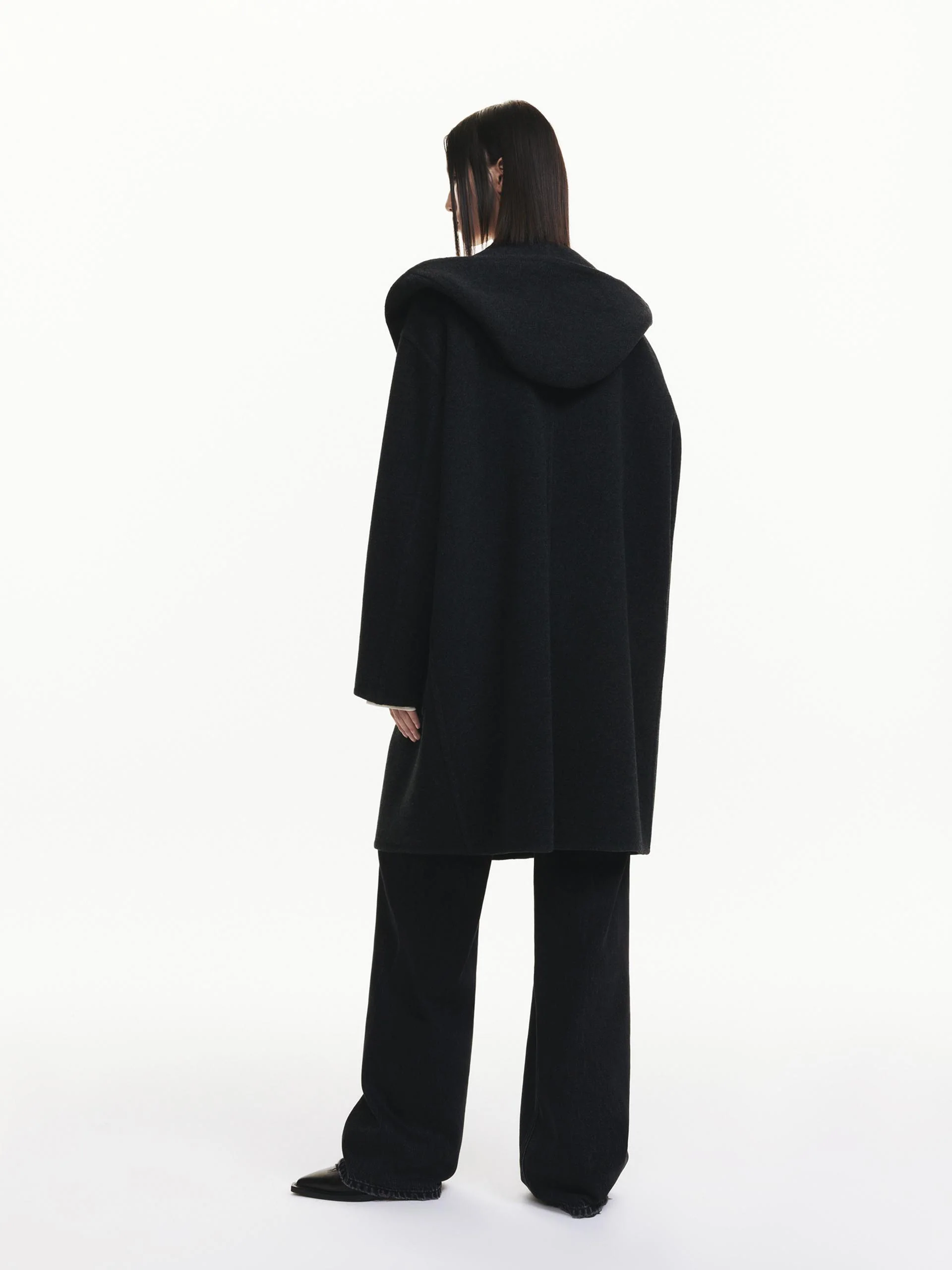 Midi Hooded Wool Coat - Image 8