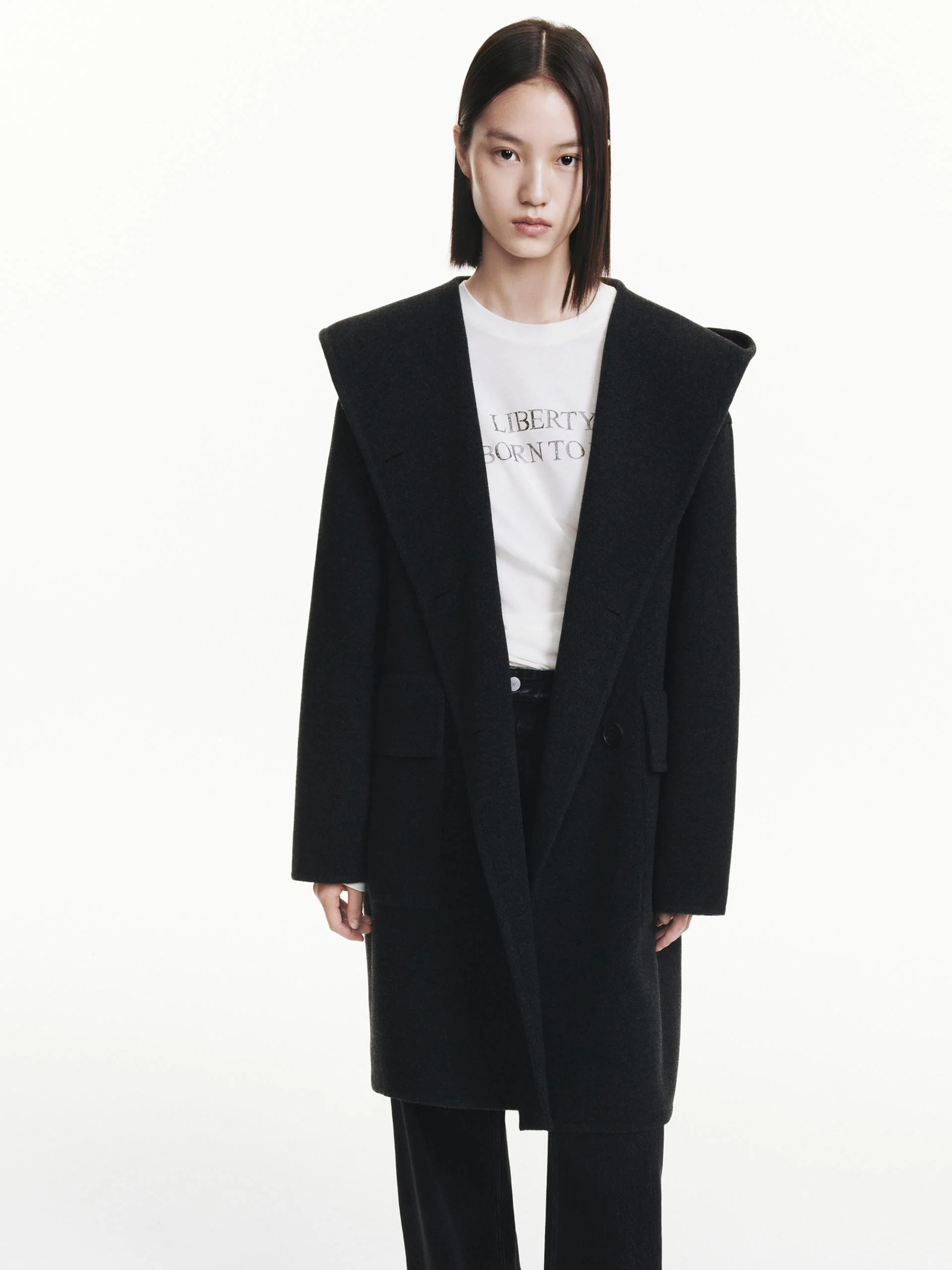 Midi Hooded Wool Coat - Image 9