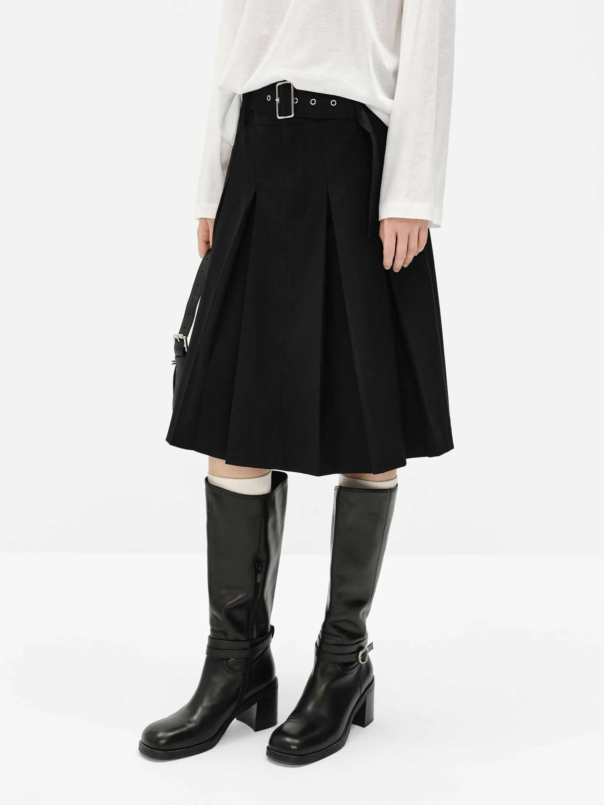 Midi Length Pleated Skirt - Image 6