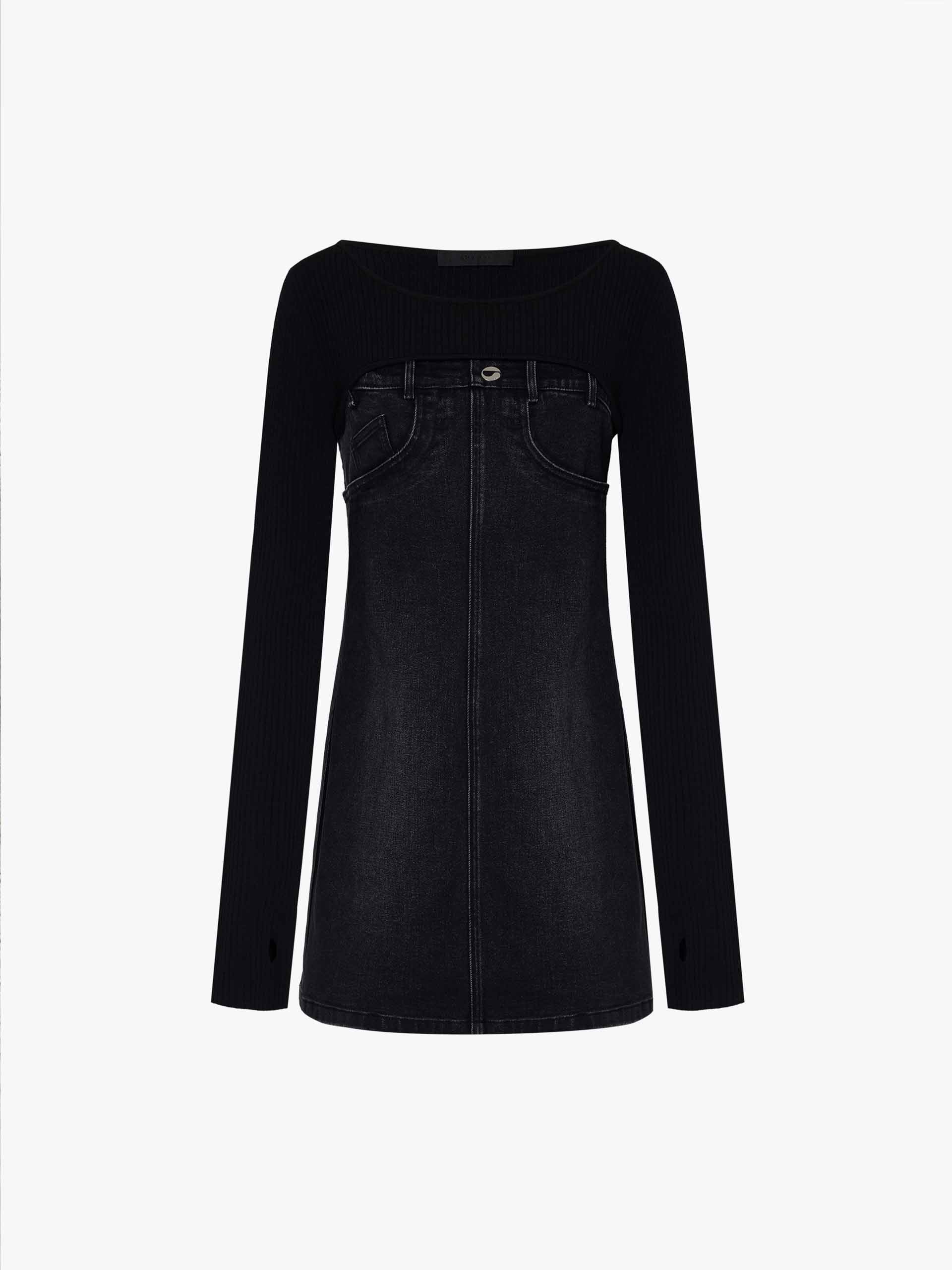 Mini Cut Denim Dress Set - Image 5