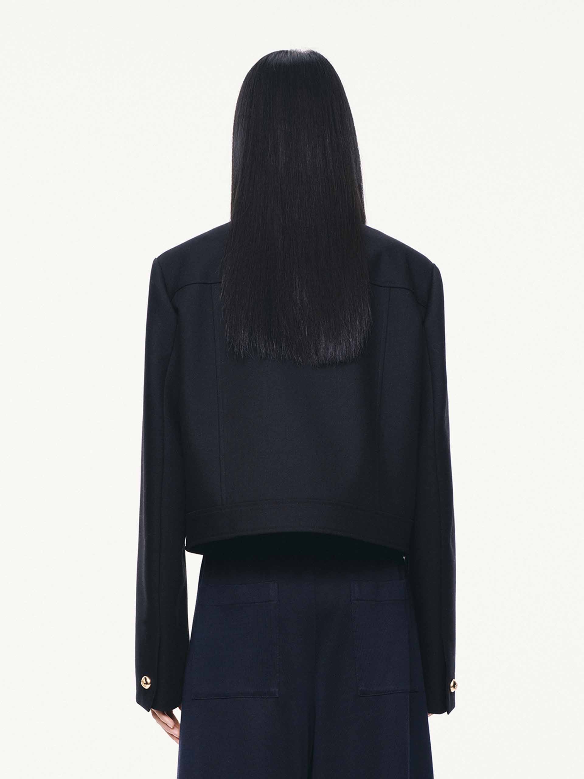 Mock Neck Cropped Jacket - Image 6