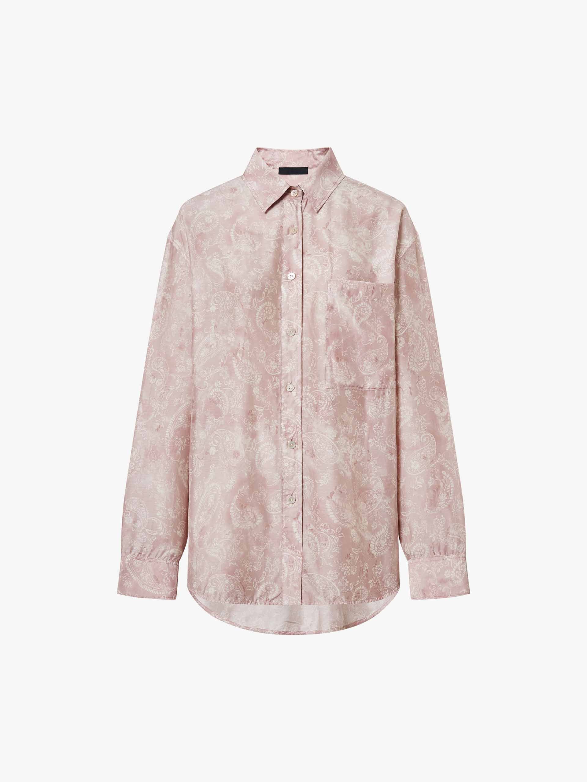 Modal-Silk Vintage Print Shirt - Image 5