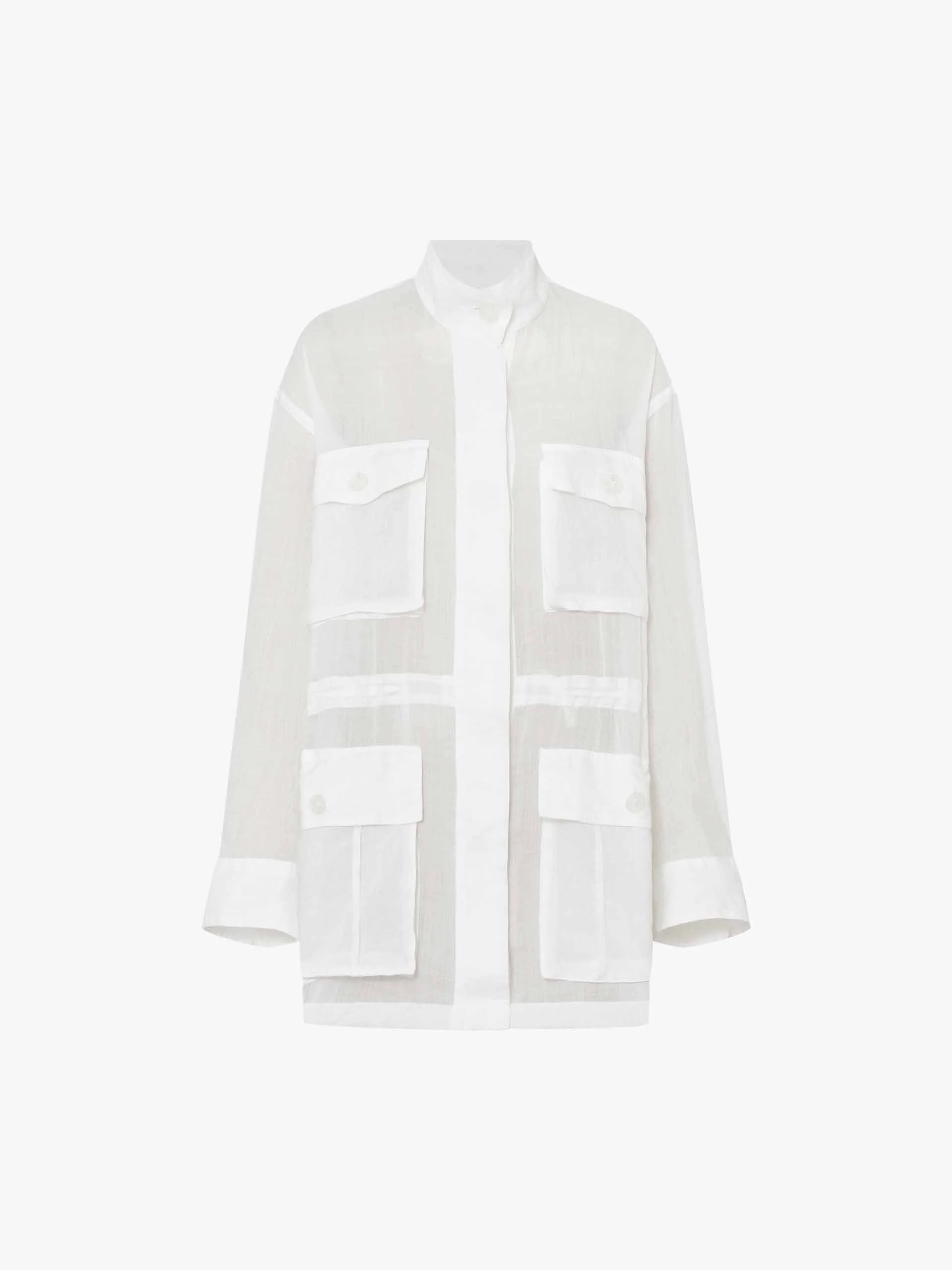 Multi Pockets Ramie Coat - Image 5