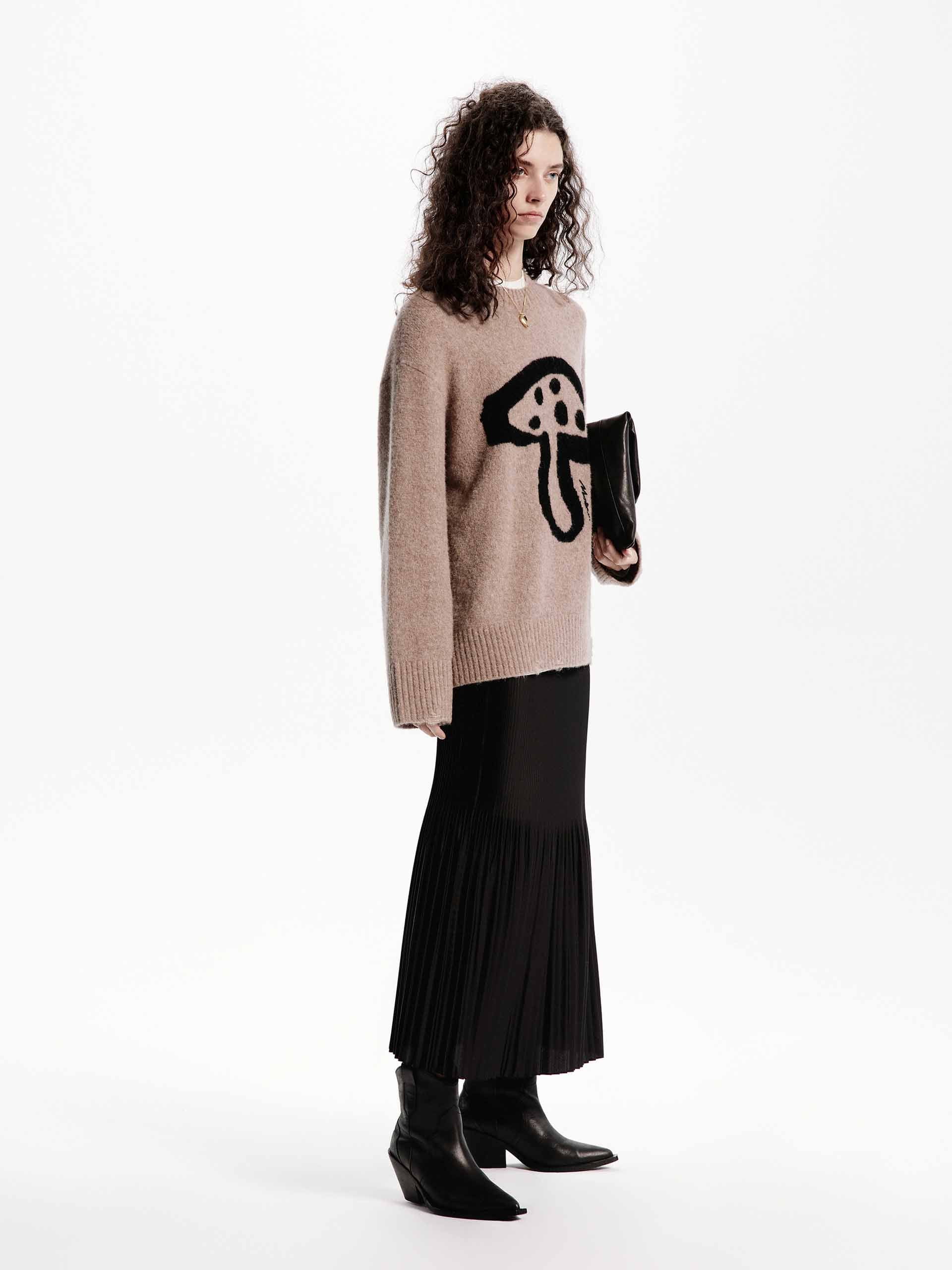 Mushroom Pattern Loose Sweater - Image 10