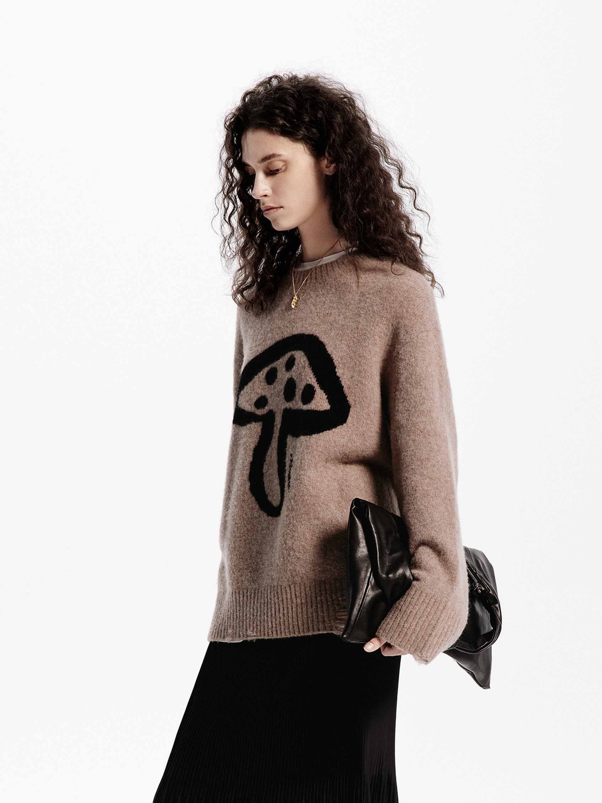 Mushroom Pattern Loose Sweater - Image 13