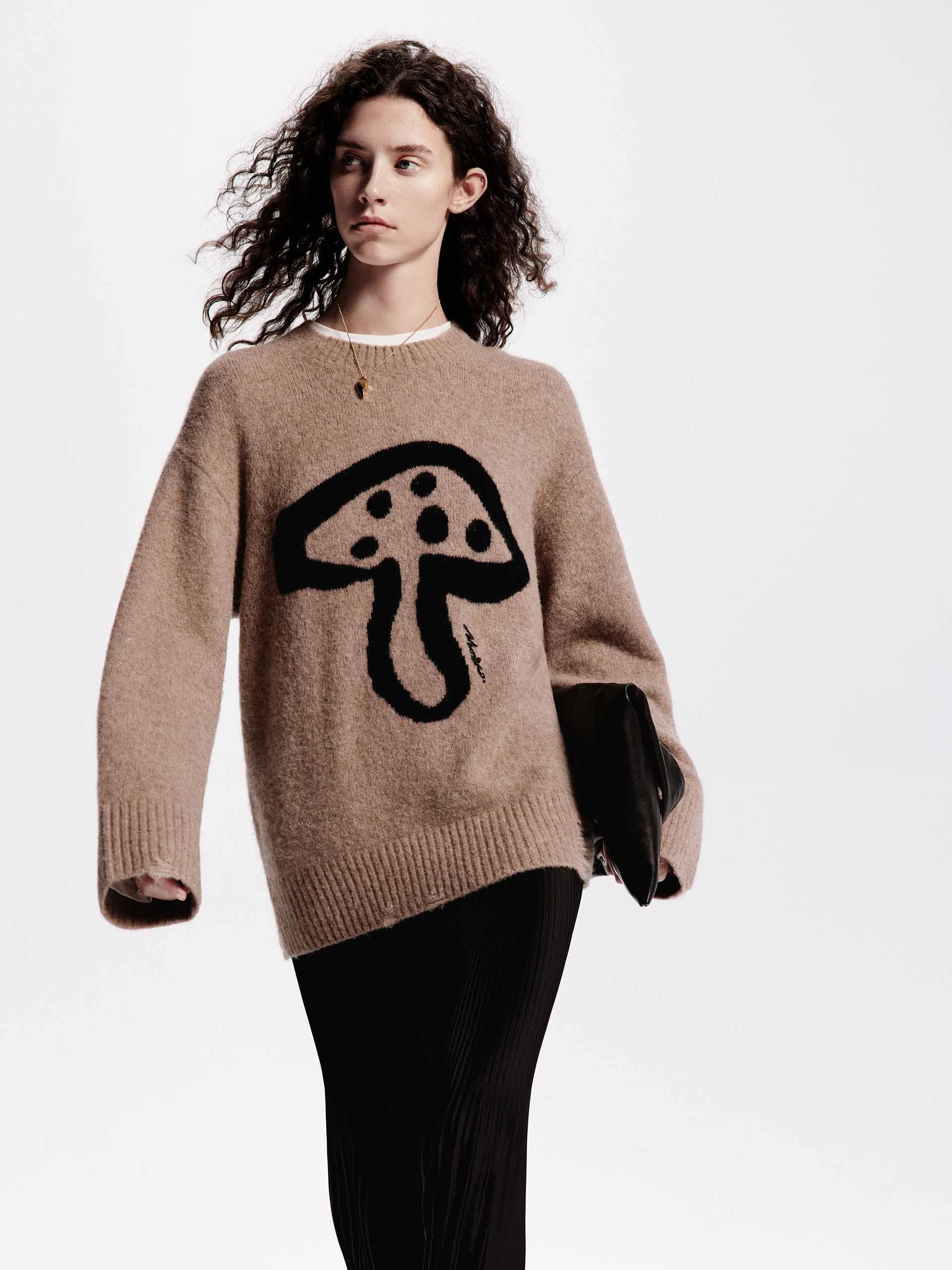 Mushroom Pattern Loose Sweater - Image 15