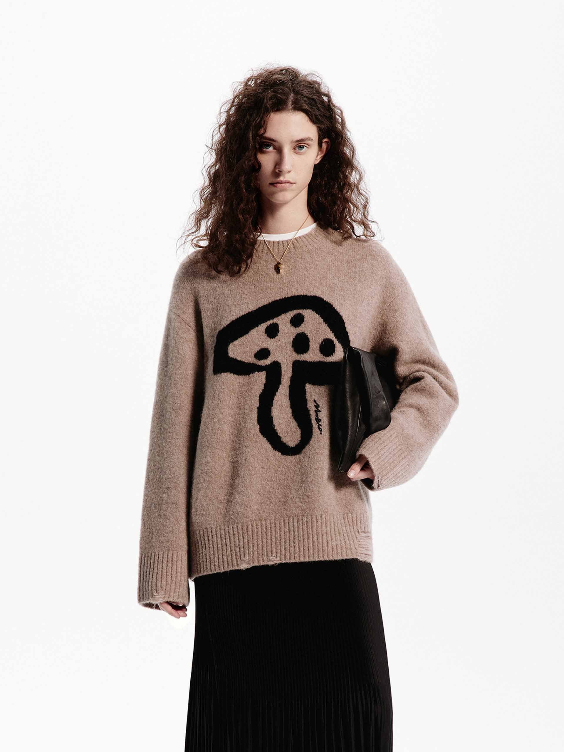 Mushroom Pattern Loose Sweater - Image 9