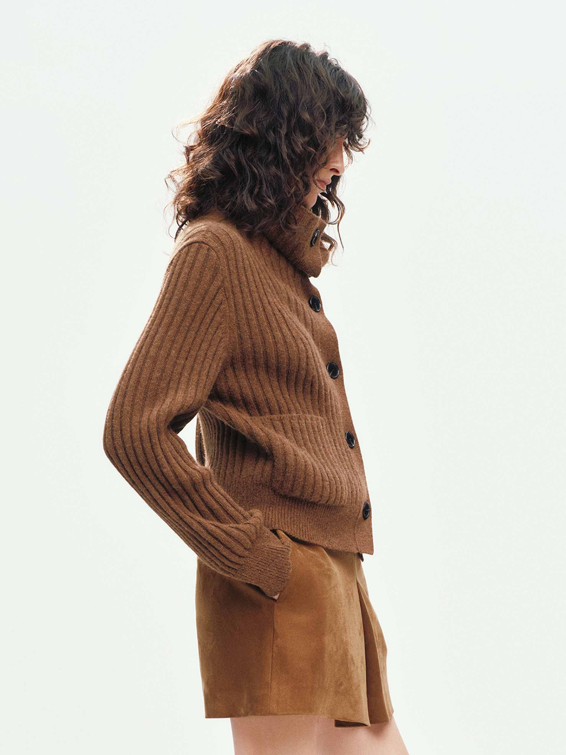 Naval Collar Knitted Cardigan - Image 3