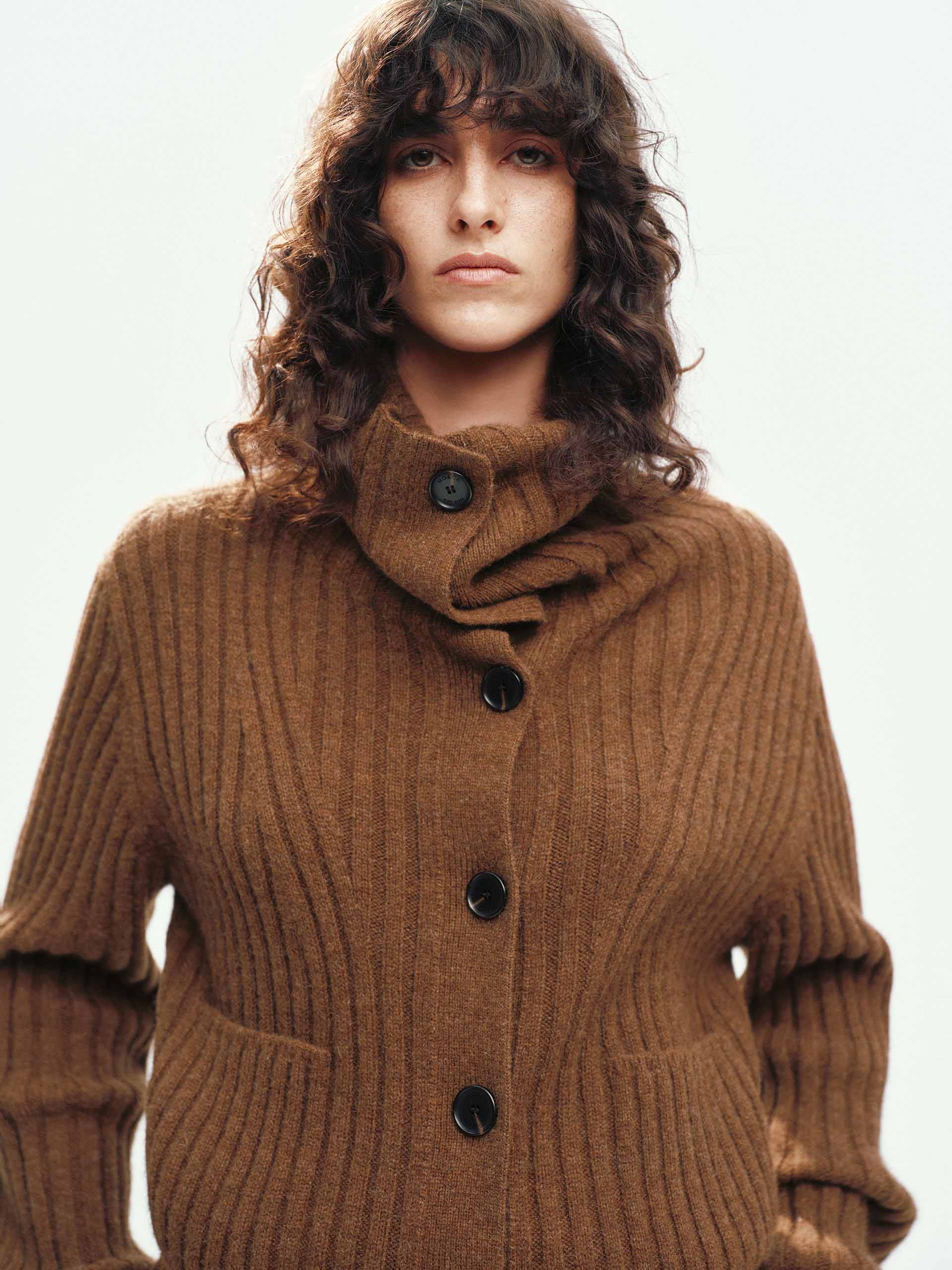 Naval Collar Knitted Cardigan - Image 7