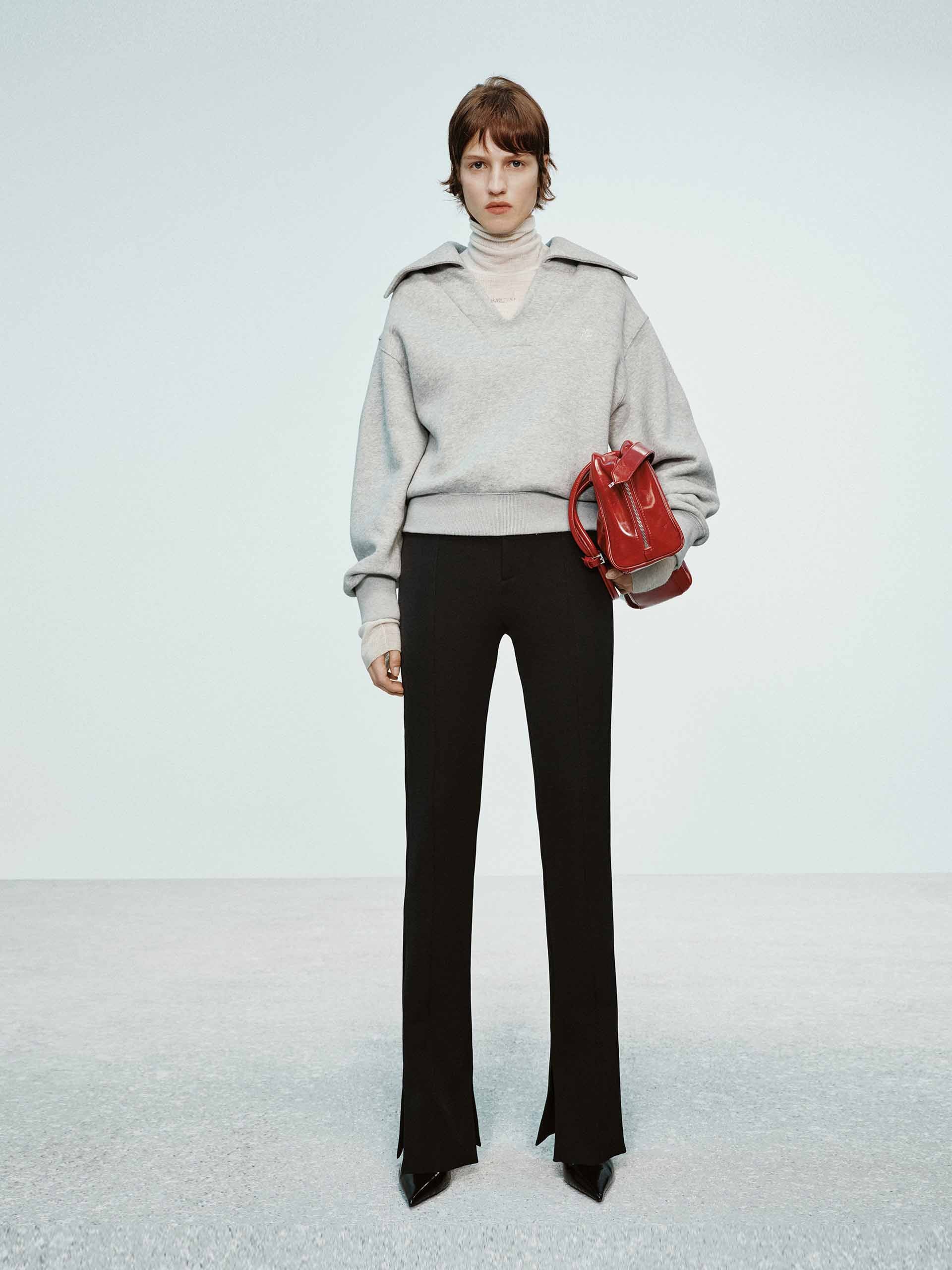 Navy Collar Cotton Sweatshirt - Image 2