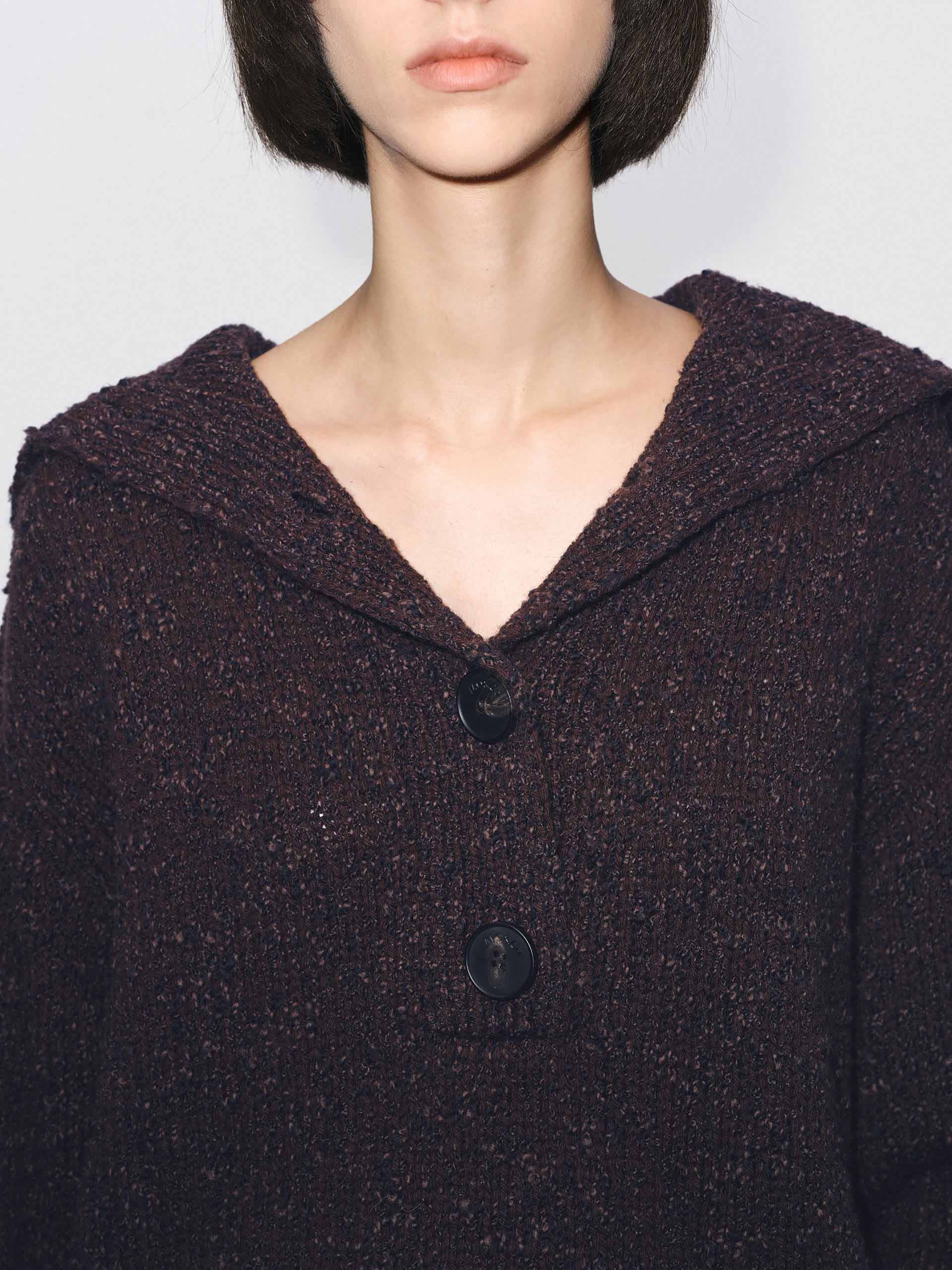 Navy Collar Knitted Sweater - Image 15