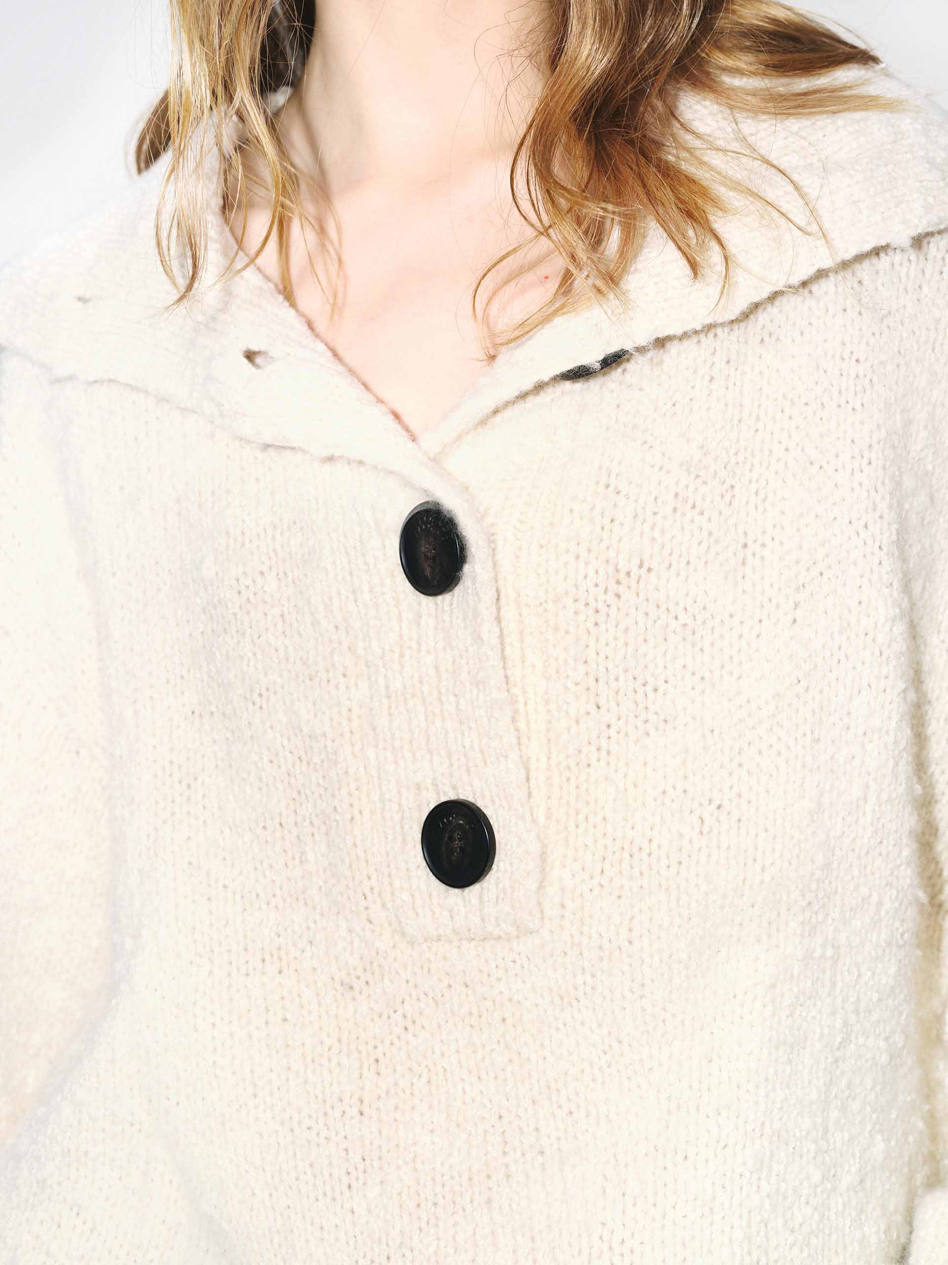 Navy Collar Knitted Sweater - Image 8
