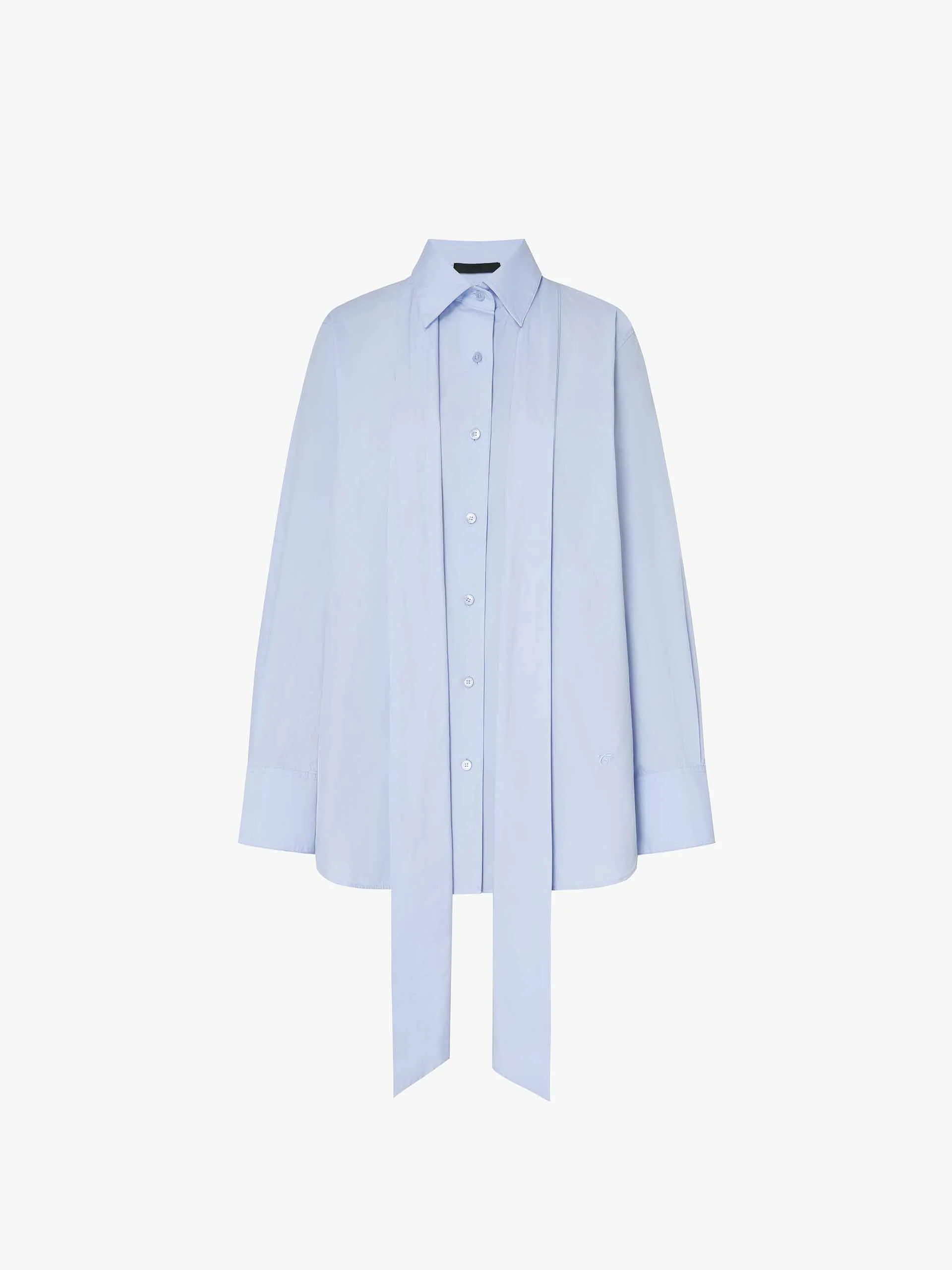 Necktie Detail Cotton Shirt - Image 5