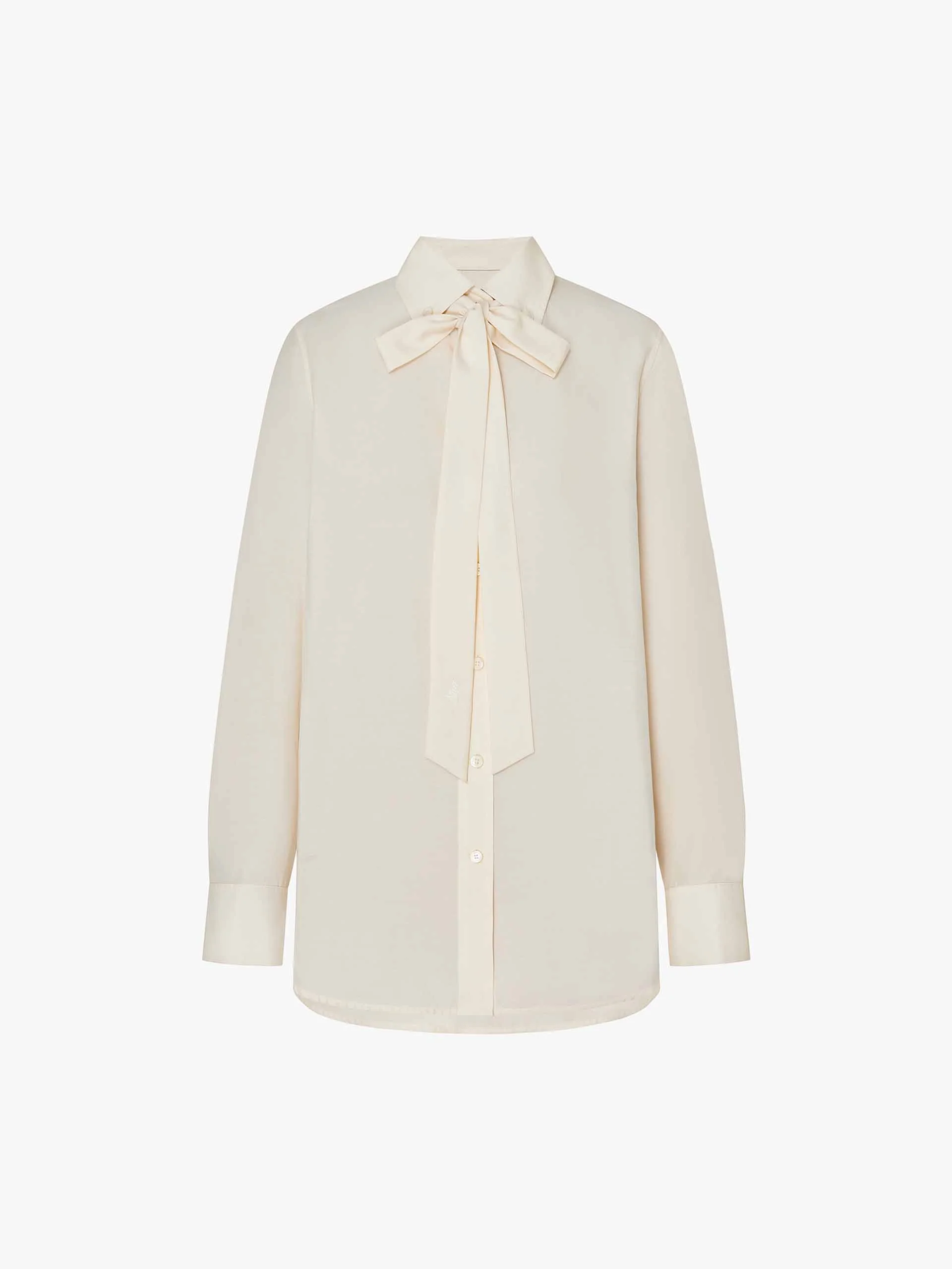 Necktie Detail Silk Shirt - Image 5
