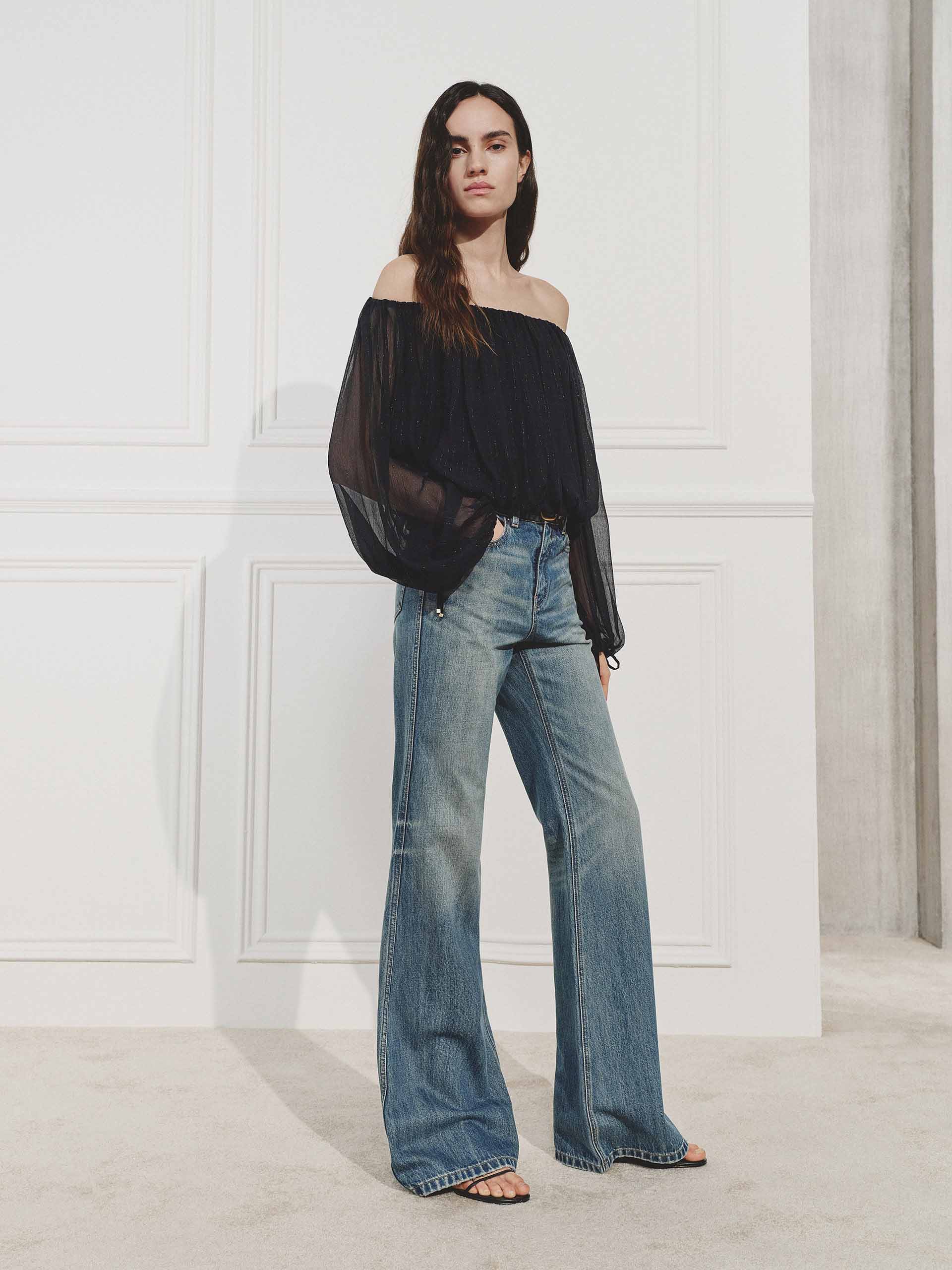 Off Shoulder Silk Blouse - Image 10
