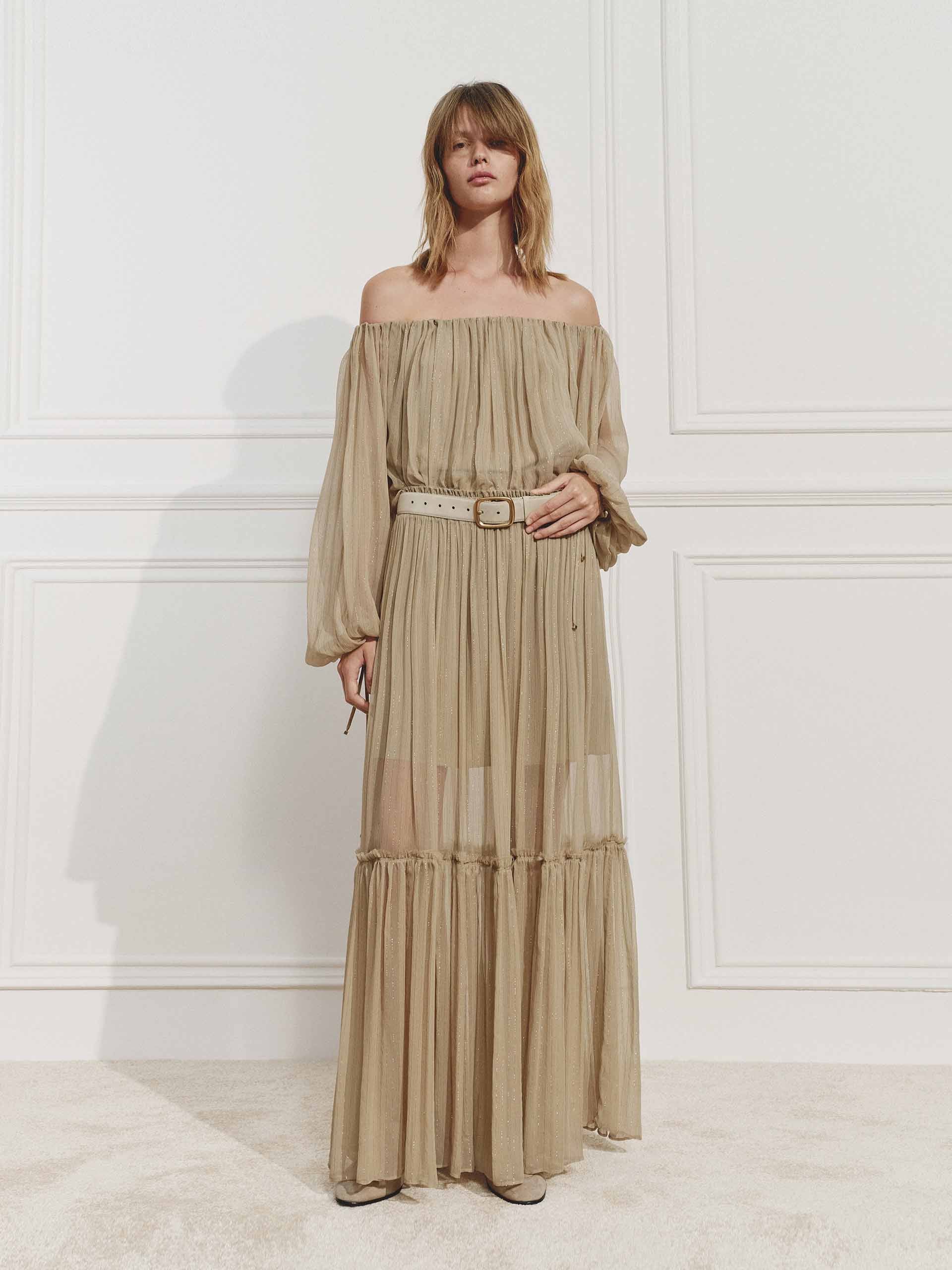 Off Shoulder Silk Blouse - Image 2