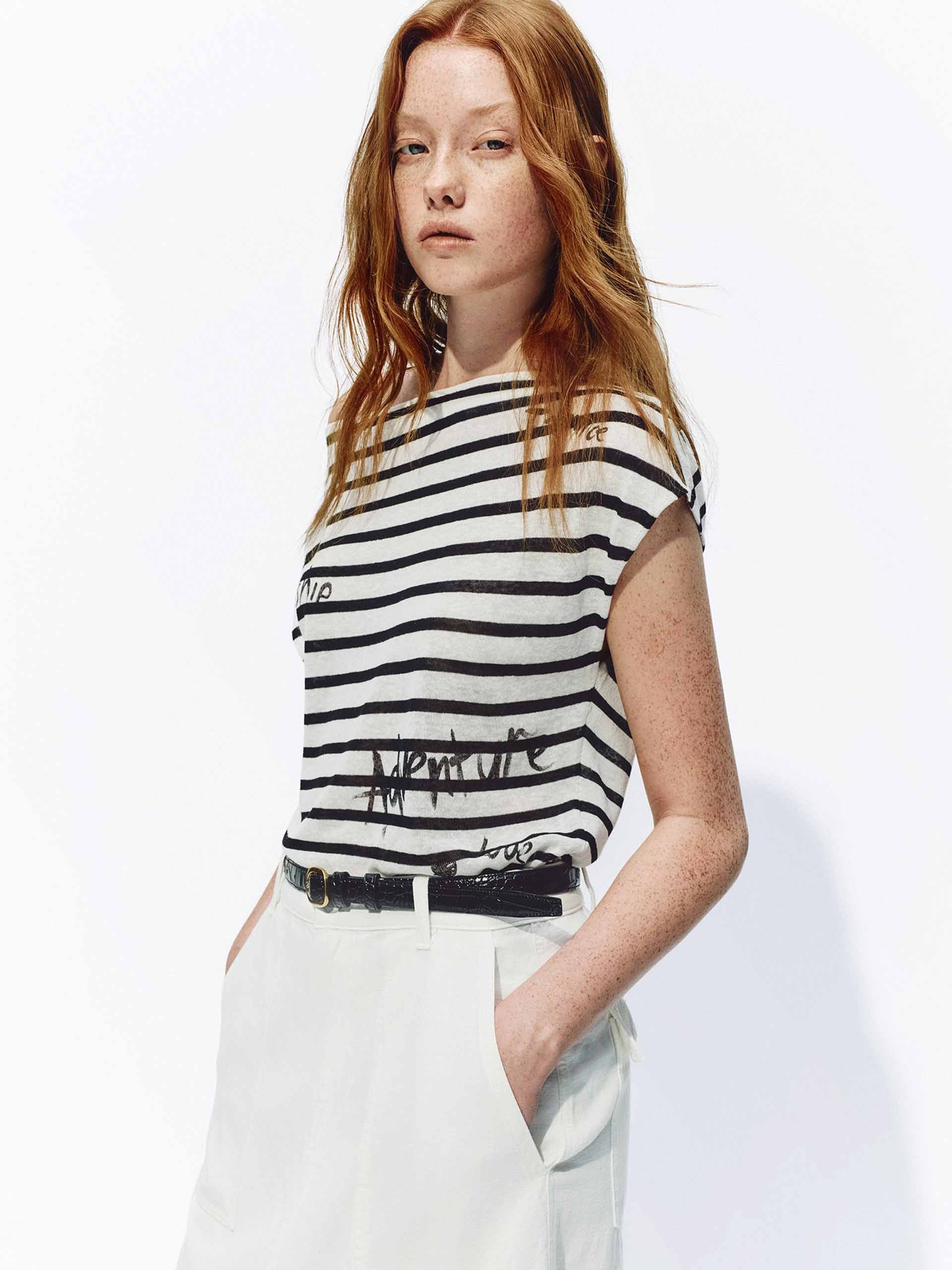 Off Shoulder Striped Top - Image 6