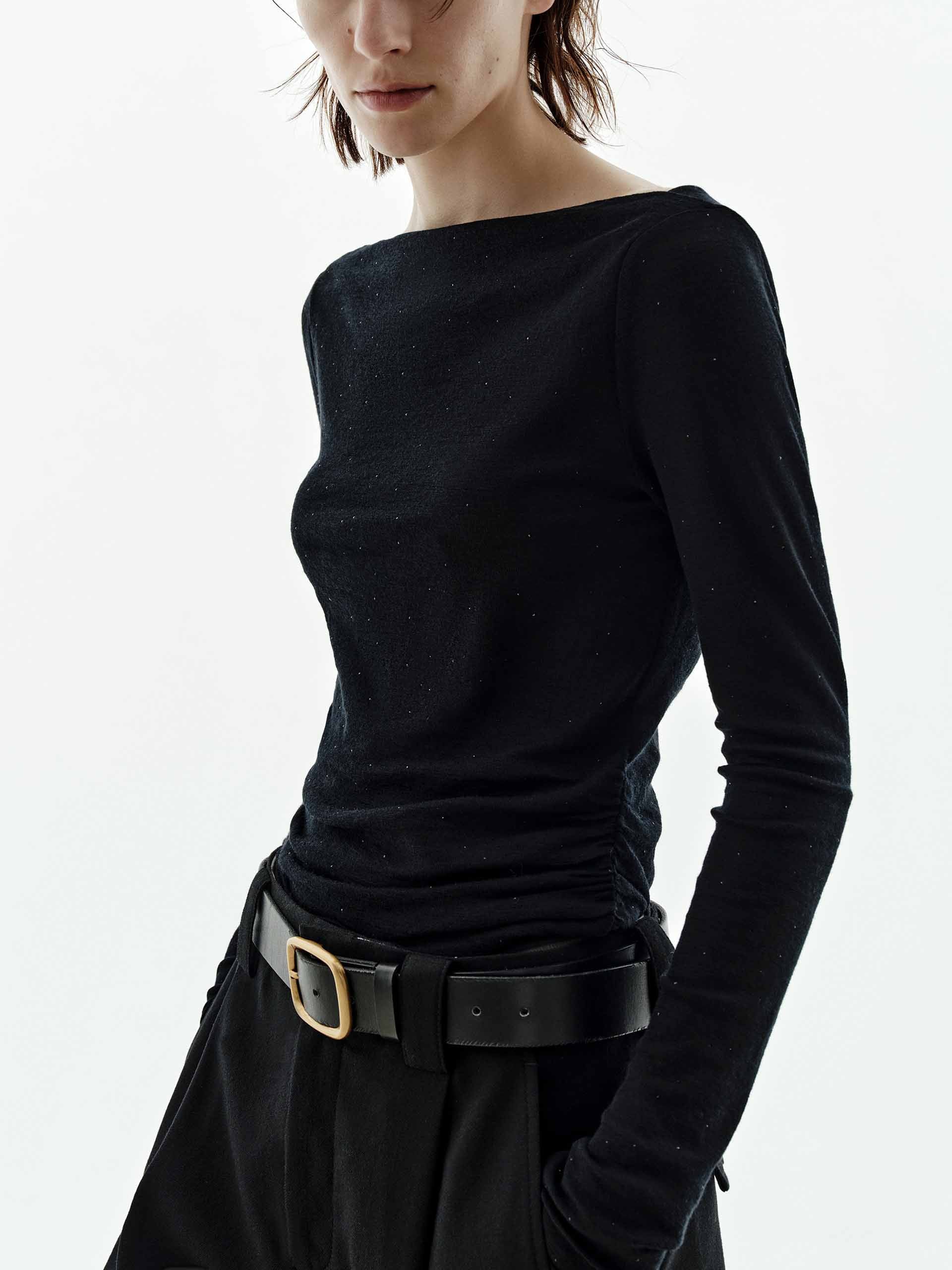Off-shoulder Wool Blouse - Image 6