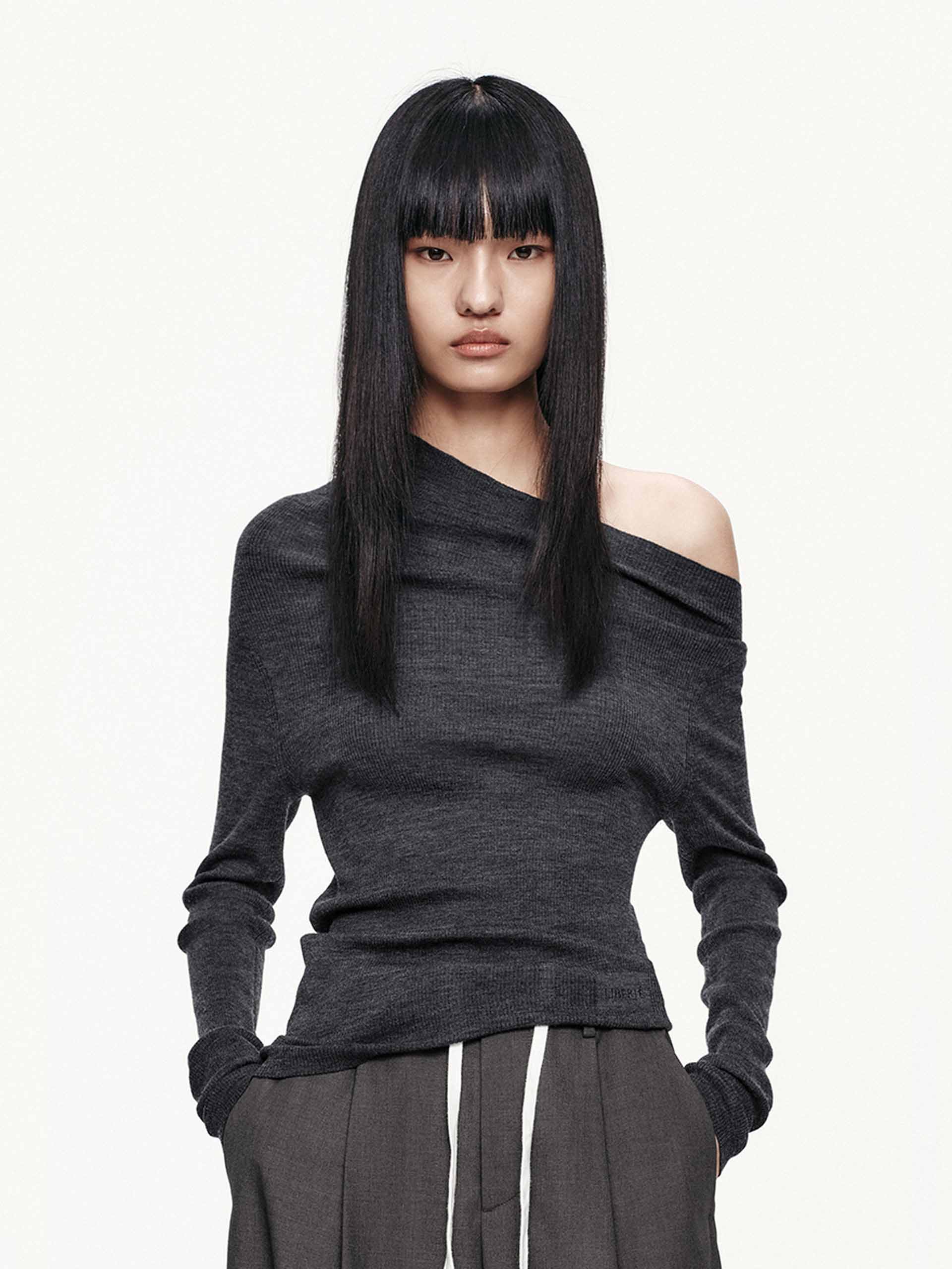 One-shoulder Wool Sweater