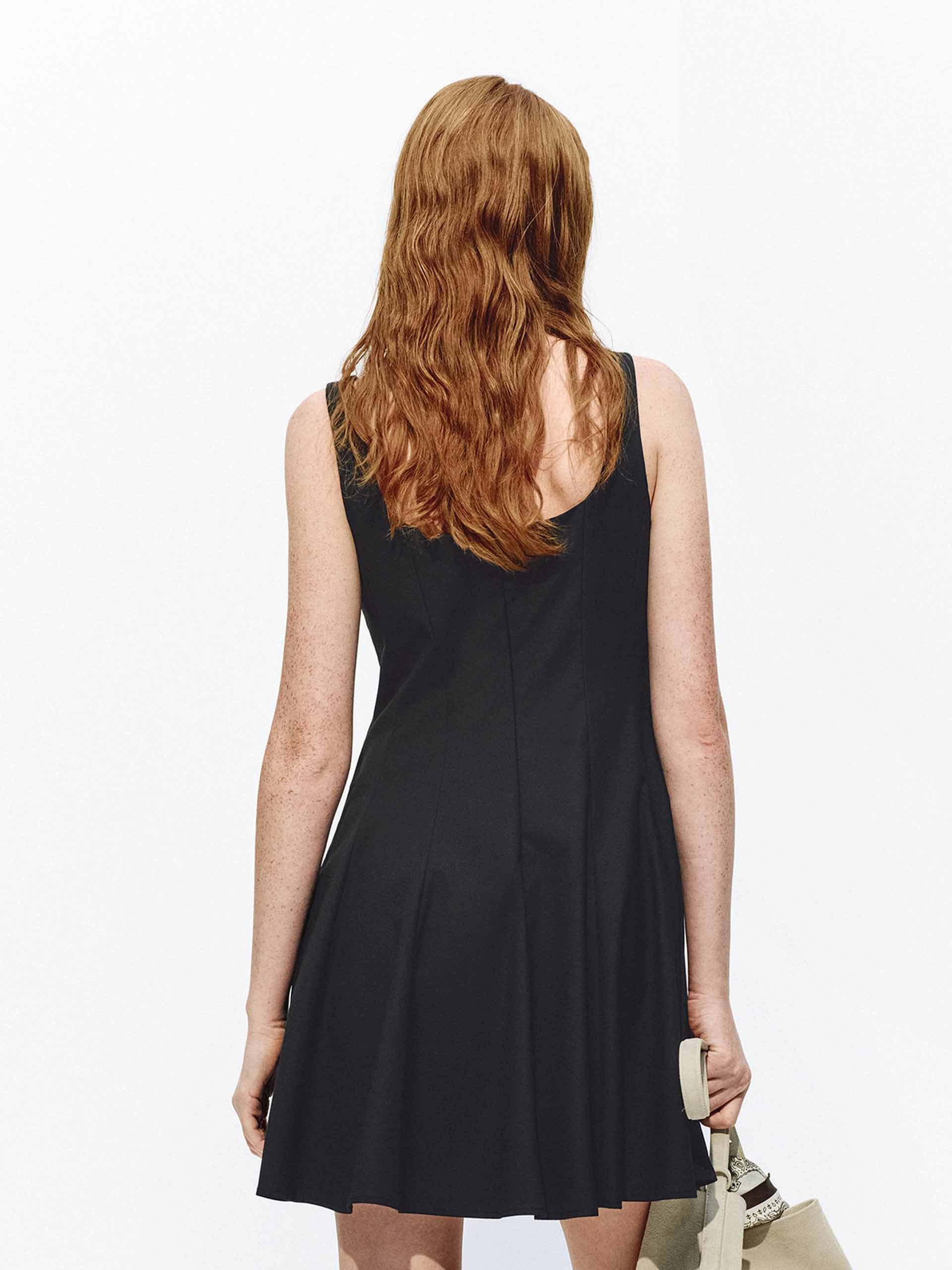 Open Back Pleated Mini Dress - Image 8