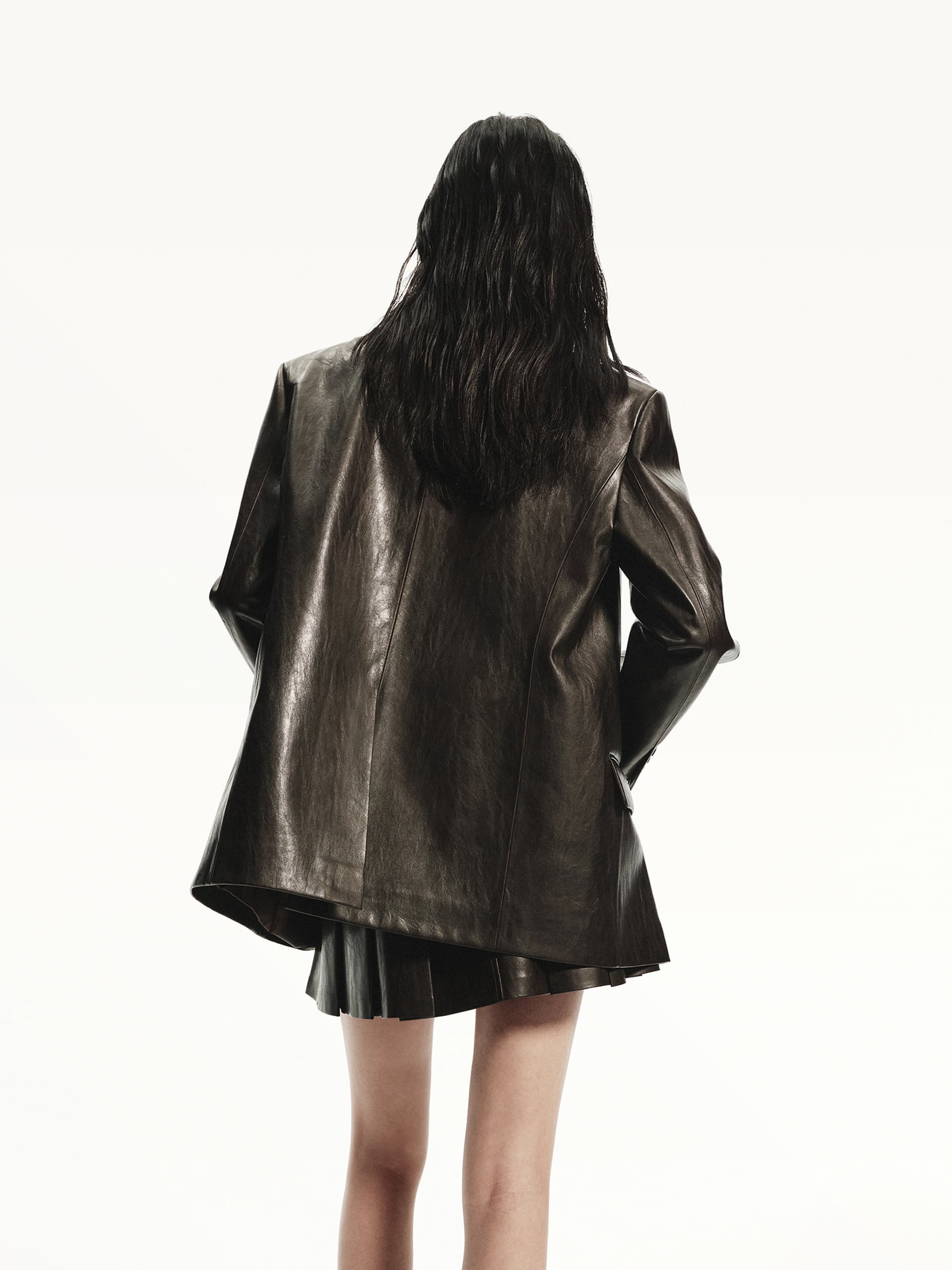 Oversized Leather Blazer - Image 6