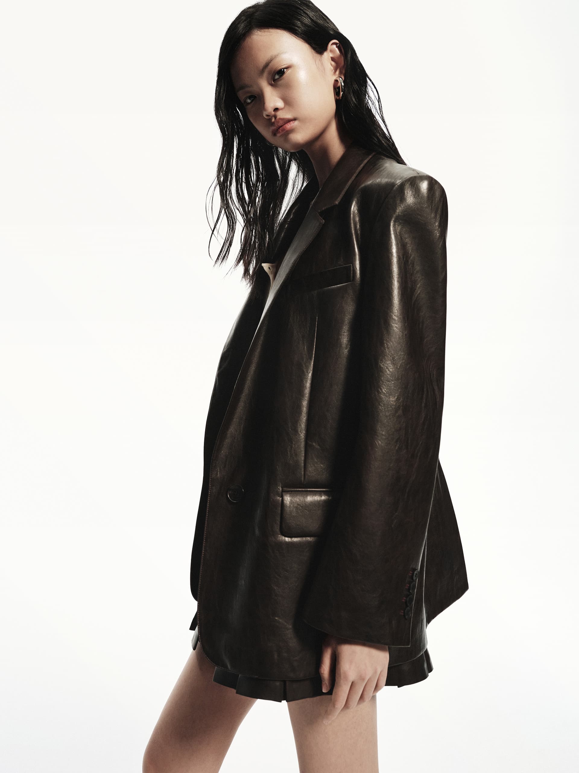 Oversized Leather Blazer - Image 8